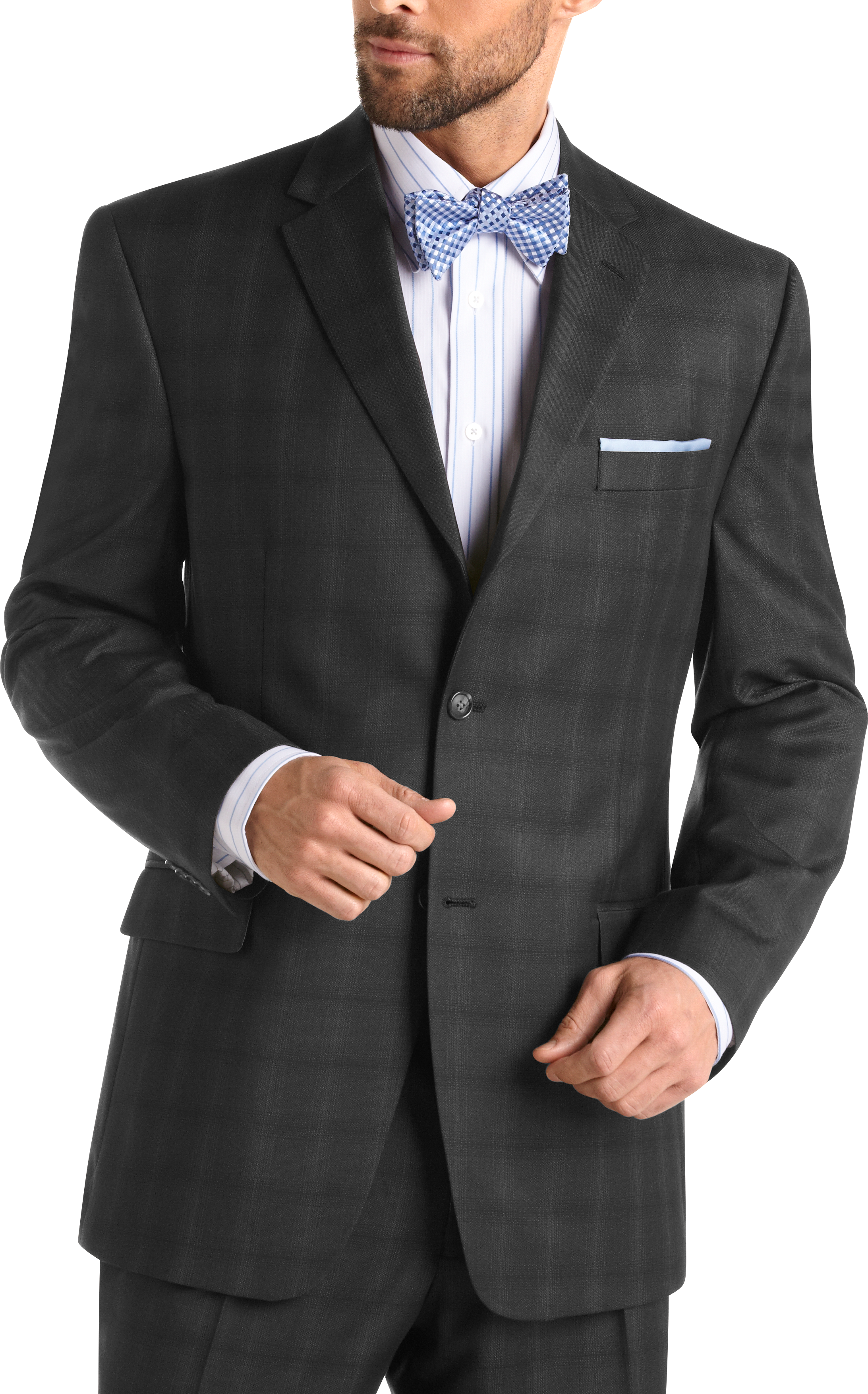 Sean John Charcoal Gray Plaid Suit - Men's Sale | Men's Wearhouse