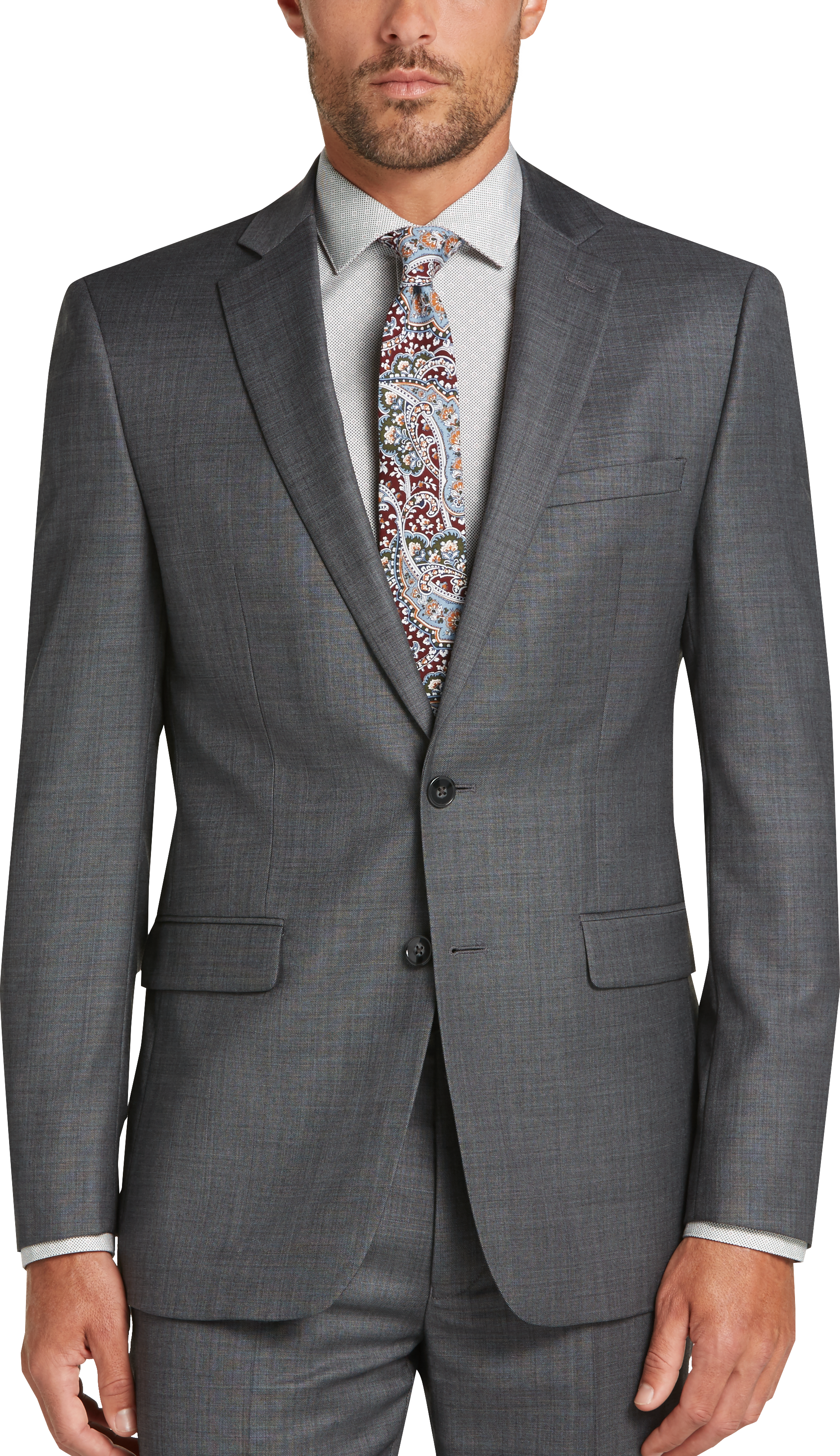 Calvin Klein X-Fit Gray Sharkskin Slim Fit Suit - Mens Sale - Men's Wearhouse