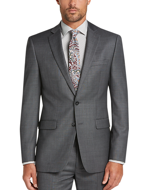 Calvin Klein X-Fit Gray Sharkskin Slim Fit Suit - Men's Sale | Men's  Wearhouse