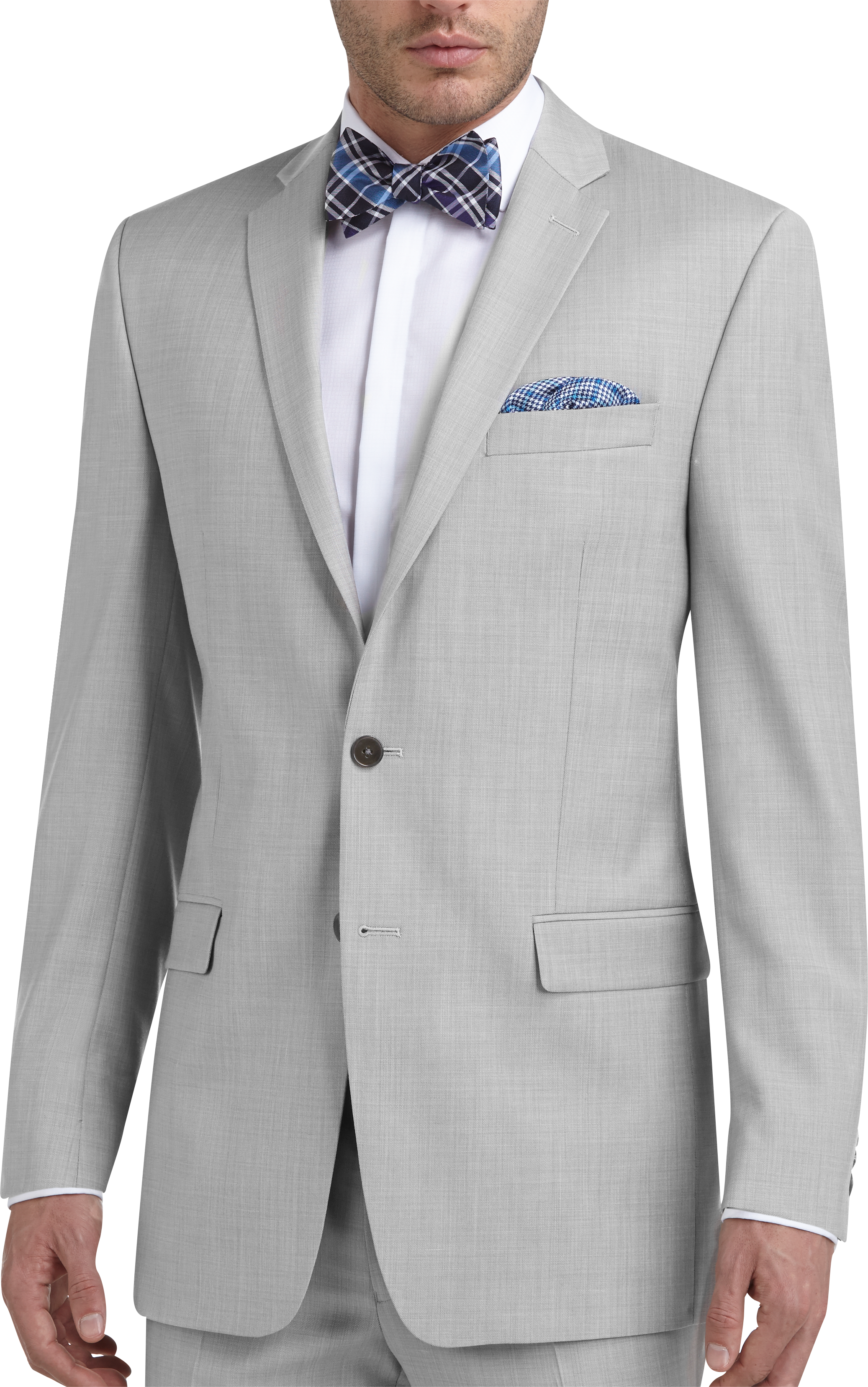 100% Wool Light Gray Sharkskin Suit - Men's Suits - Calvin Klein | Men's  Wearhouse