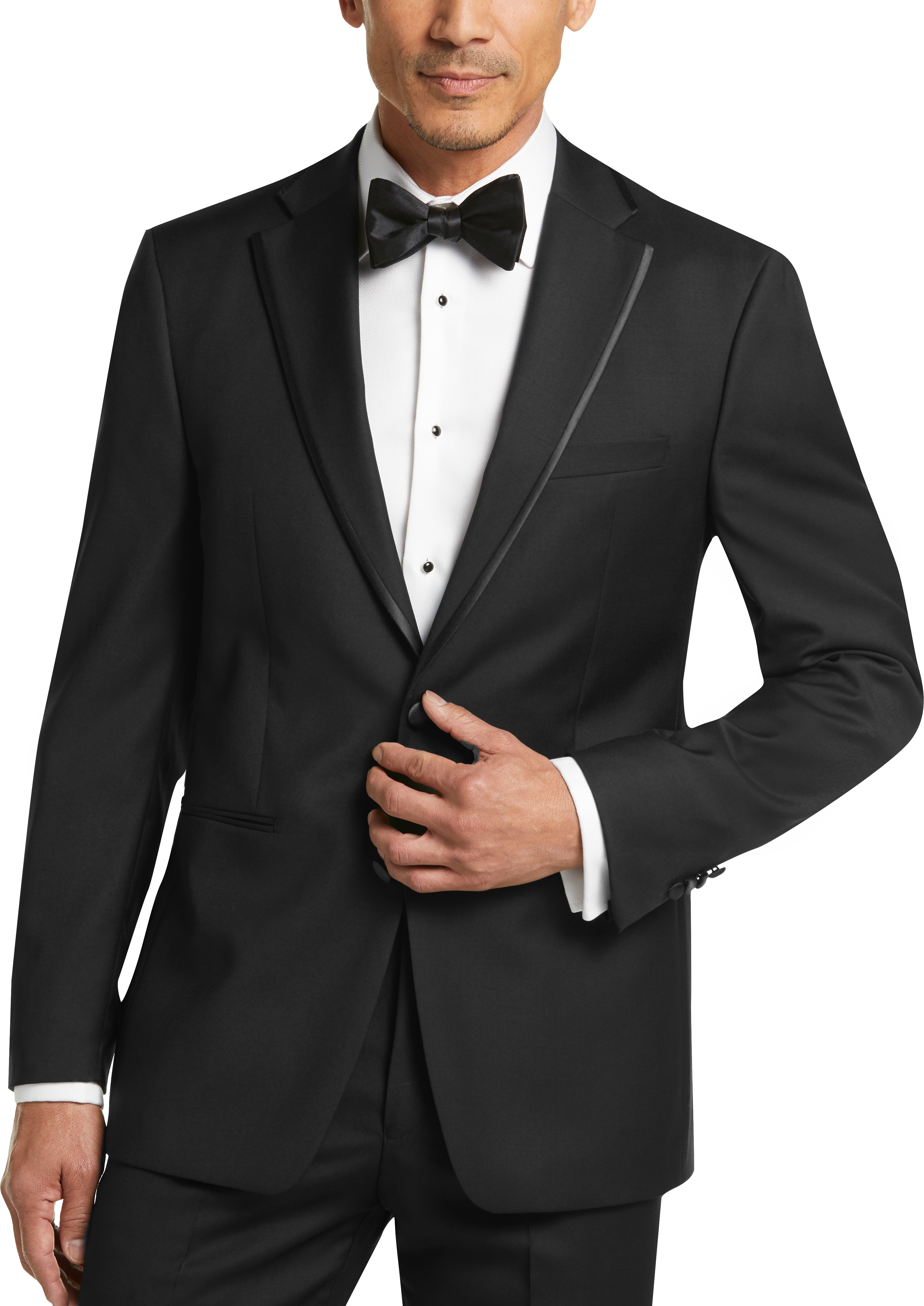 Calvin Klein X-Fit Slim Fit Wool Tuxedo Jacket, Black - Men's Suits | Men's  Wearhouse