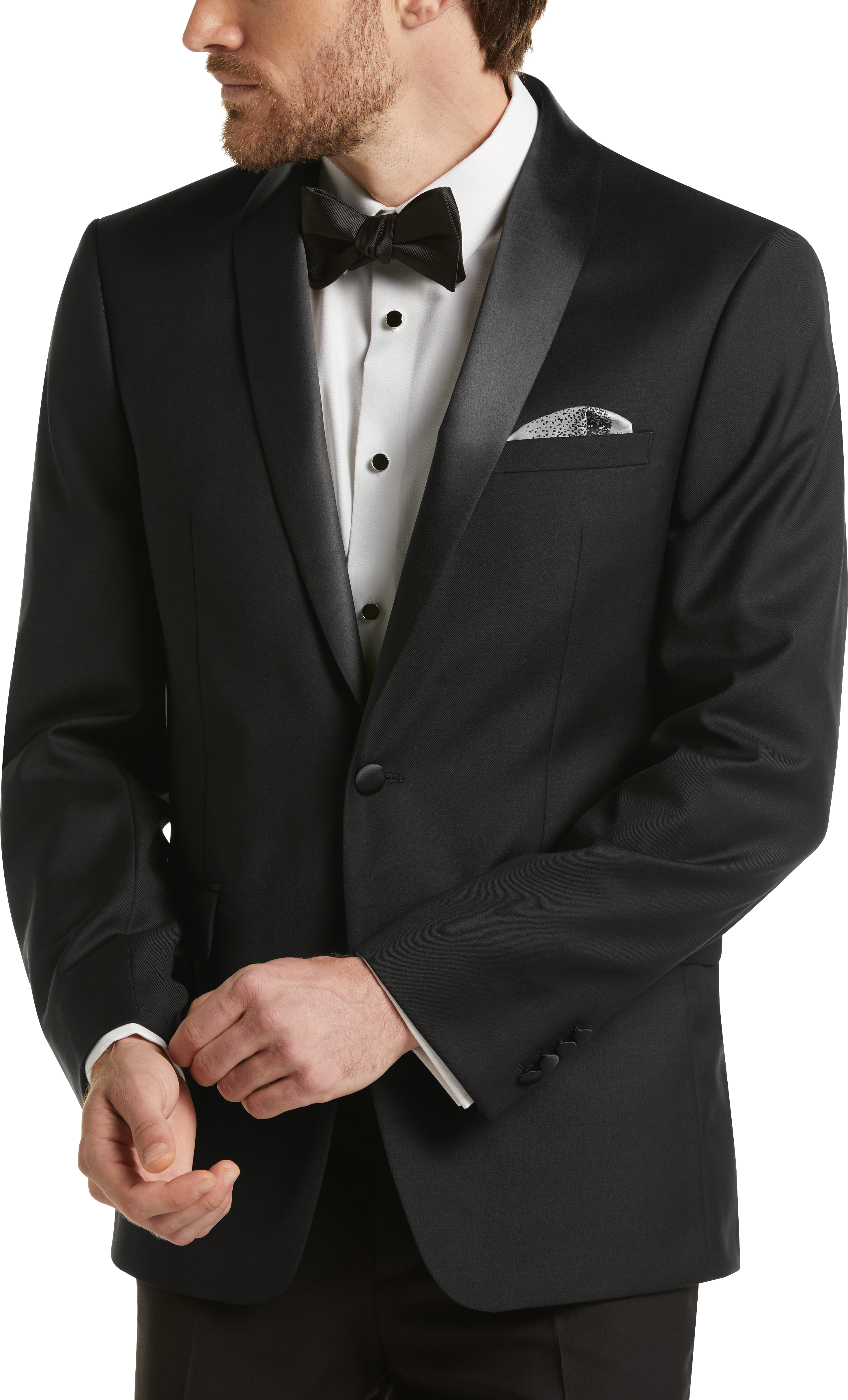 Calvin Klein Slim Fit Satin Shawl Collar Tuxedo Jacket, Black - Mens Suits - Men's Wearhouse