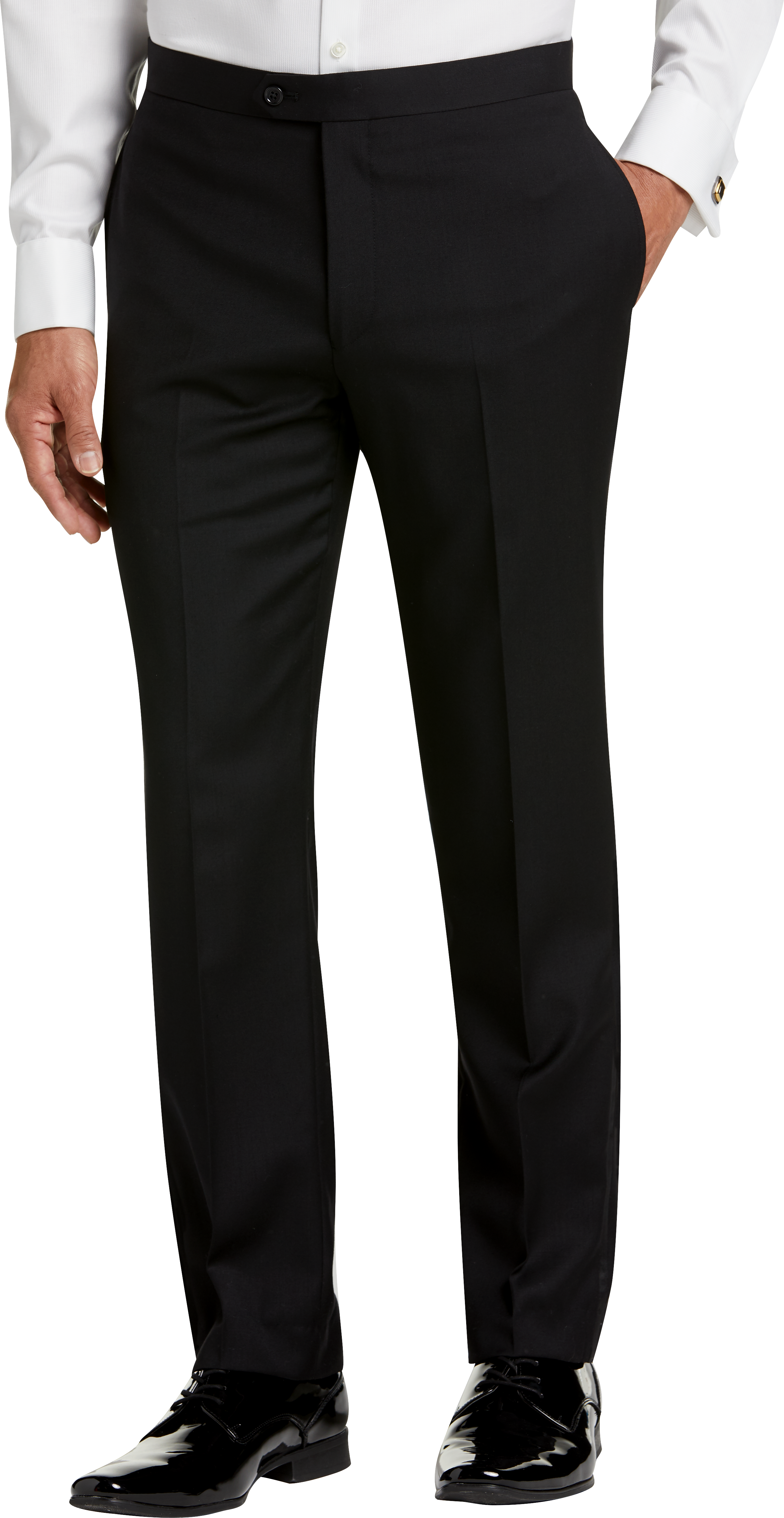 slim fit tuxedo trousers with satin stripe