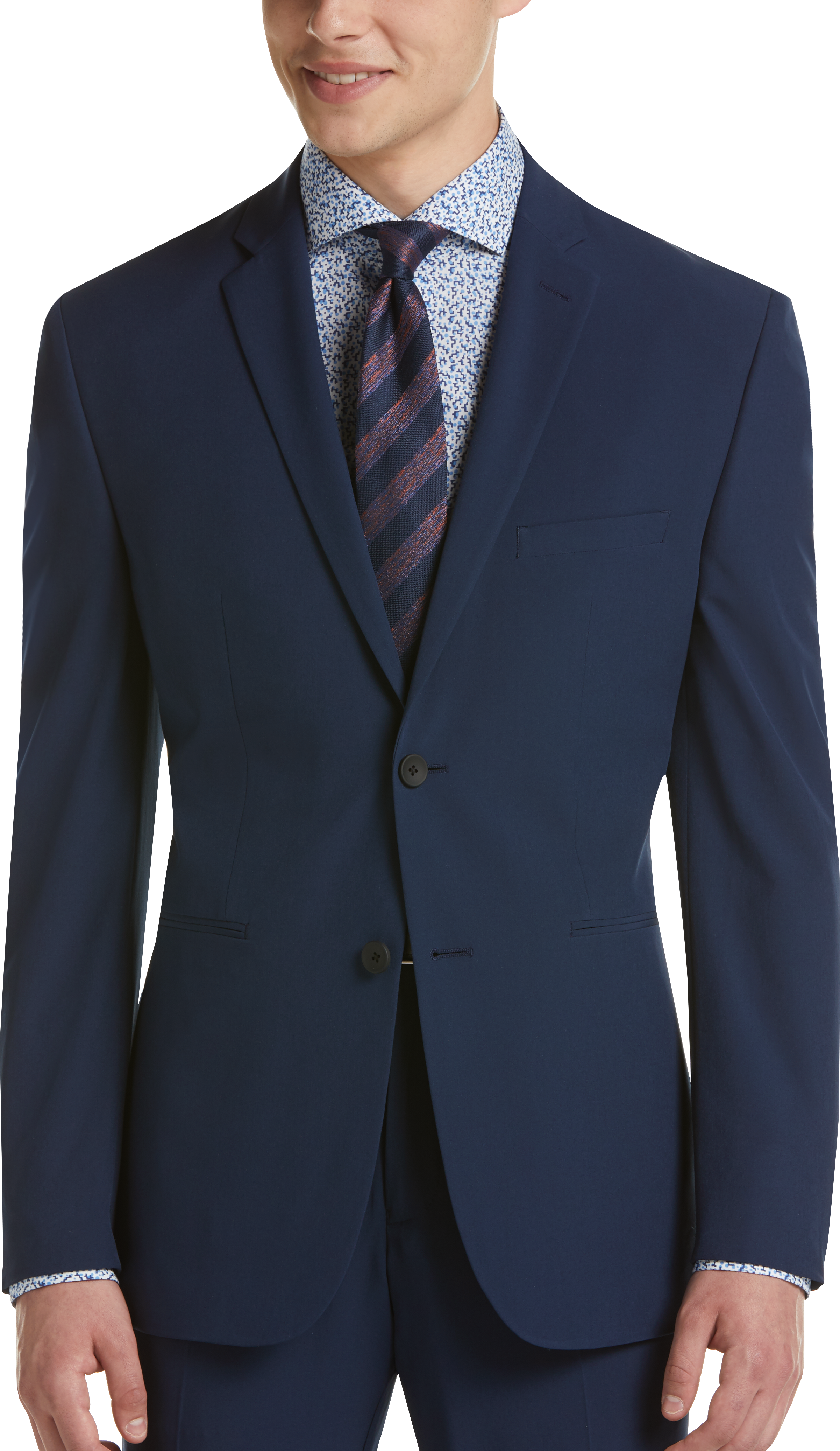 Perry Ellis Premium Blue Extreme Slim Fit Tech Suit - Men's Suits | Men ...