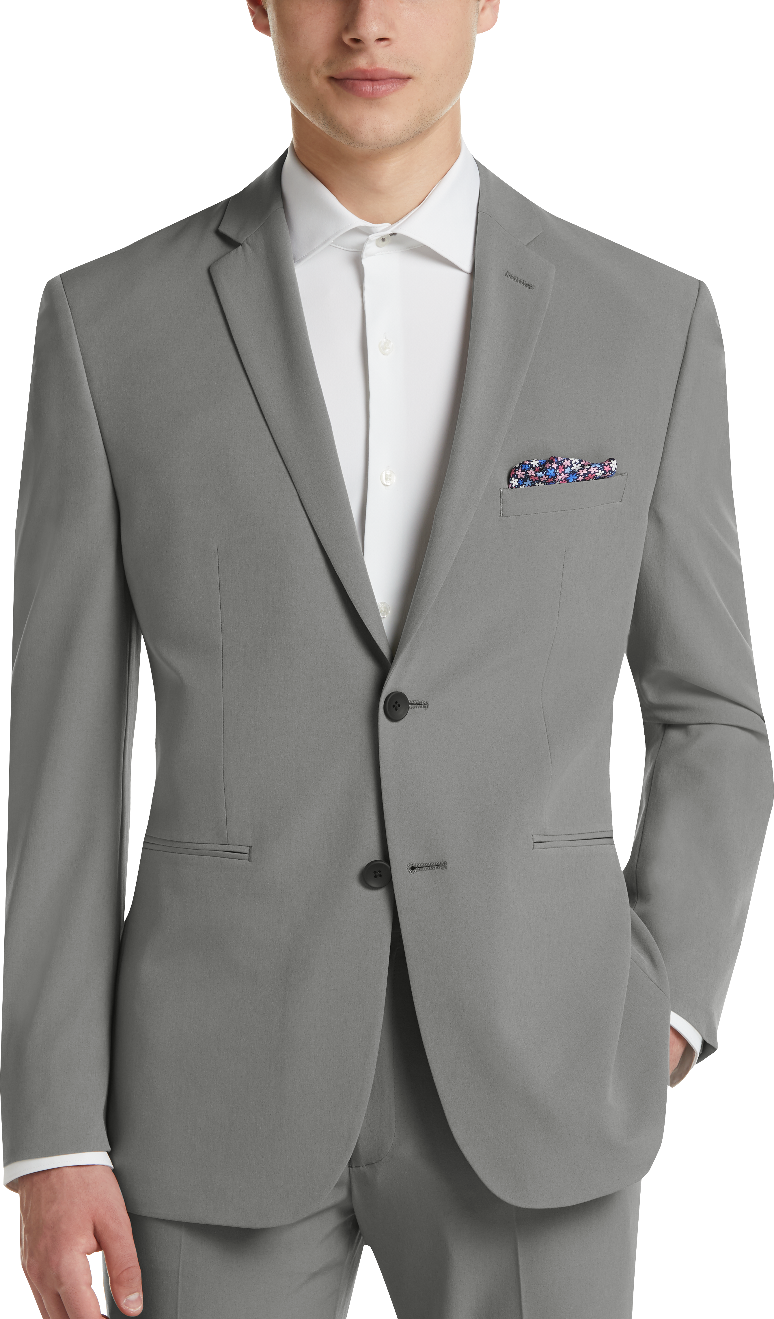 Perry Ellis Premium Light Gray Extreme Slim Fit Tech Suit - Men's Sale ...