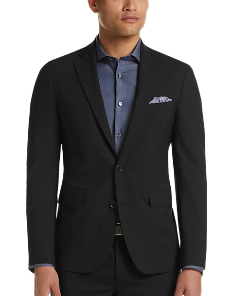 Cole Haan Grand.ØS Black Coolmax Lined Slim Fit Suit - Men's Suits