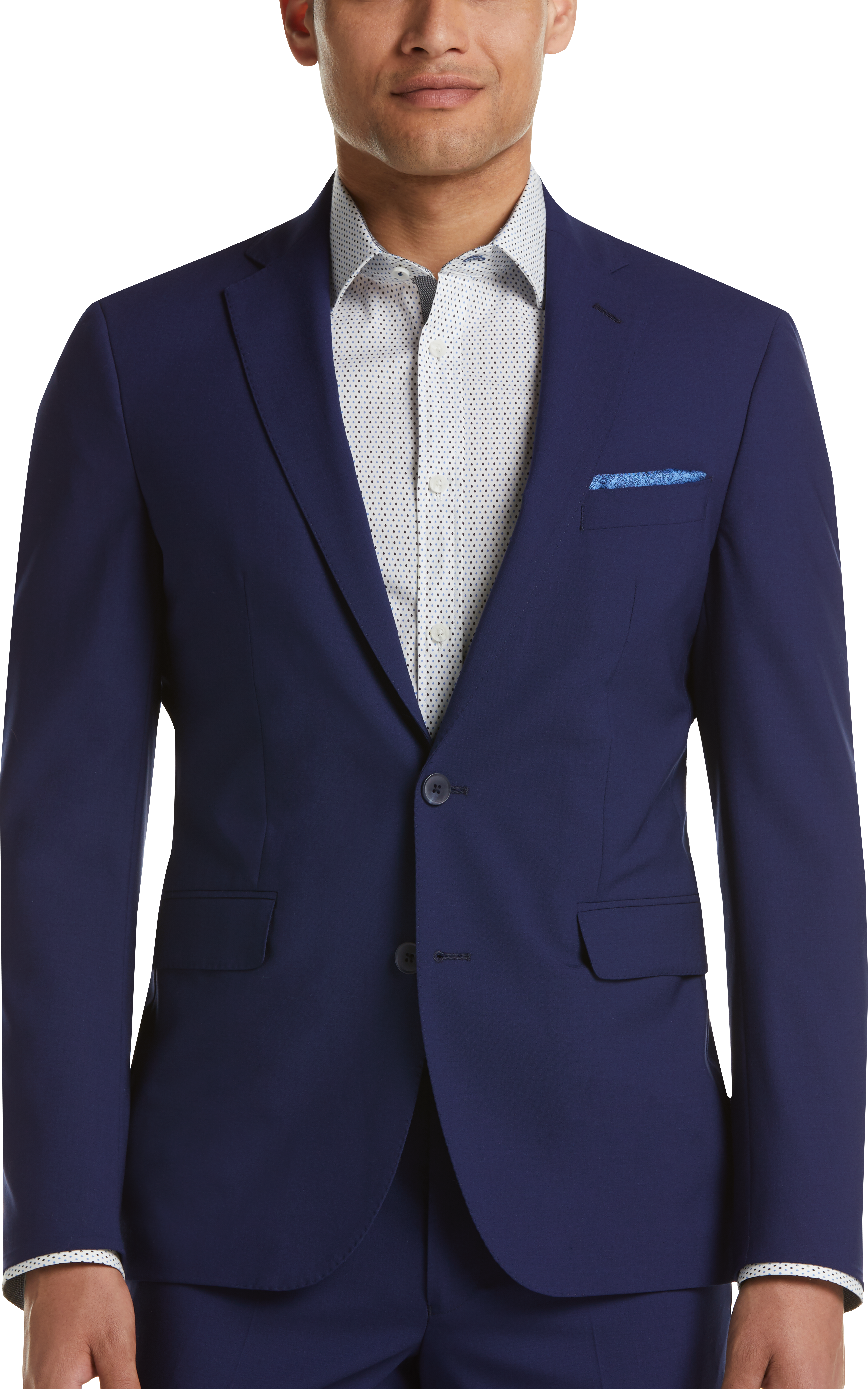 Cole Haan Grand.ØS Postman Blue Coolmax Lined Slim Fit Suit - Men's ...