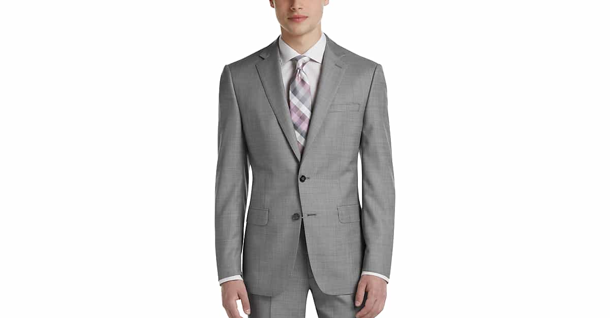 Calvin Klein X Fit Black White Sharkskin Modern Fit Suit Men S Sale Men S Wearhouse