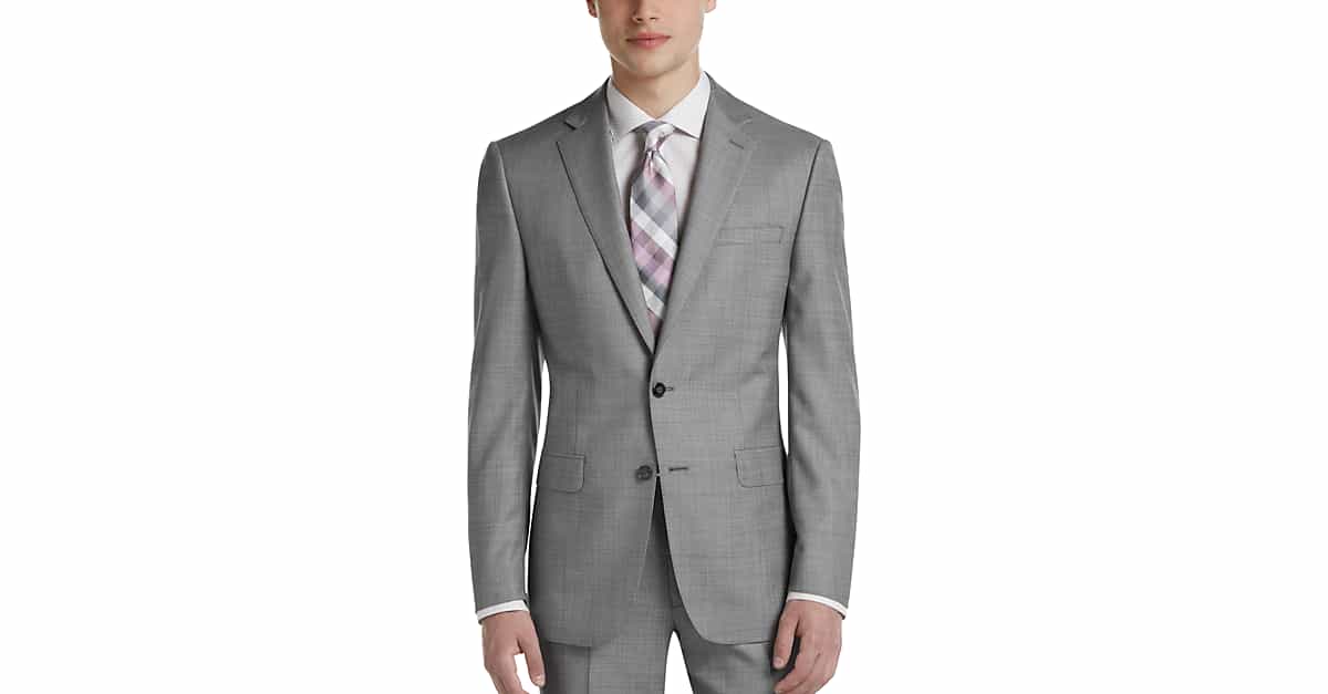 Calvin Klein X-Fit Black & White Sharkskin Modern Fit Suit - Men's Sale |  Men's Wearhouse