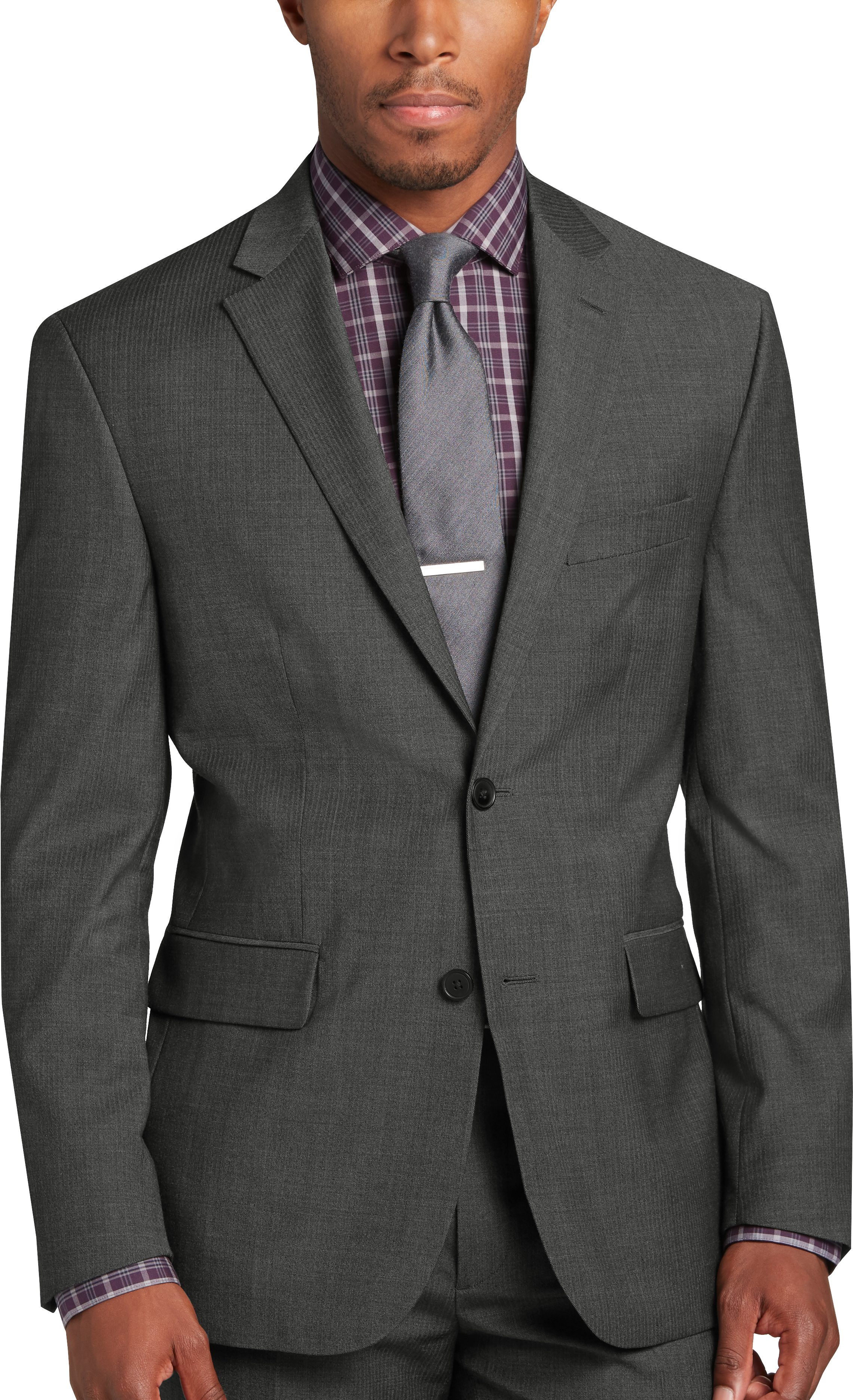 Awearness Kenneth Cole Executive Fit Suit Separates Coat, Gray Herringbone