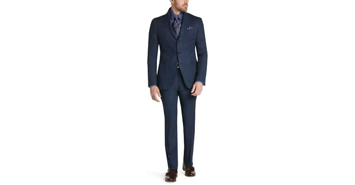 Joseph Abboud Collection Navy Herringbone Linen Slim Fit Suit Separates ...