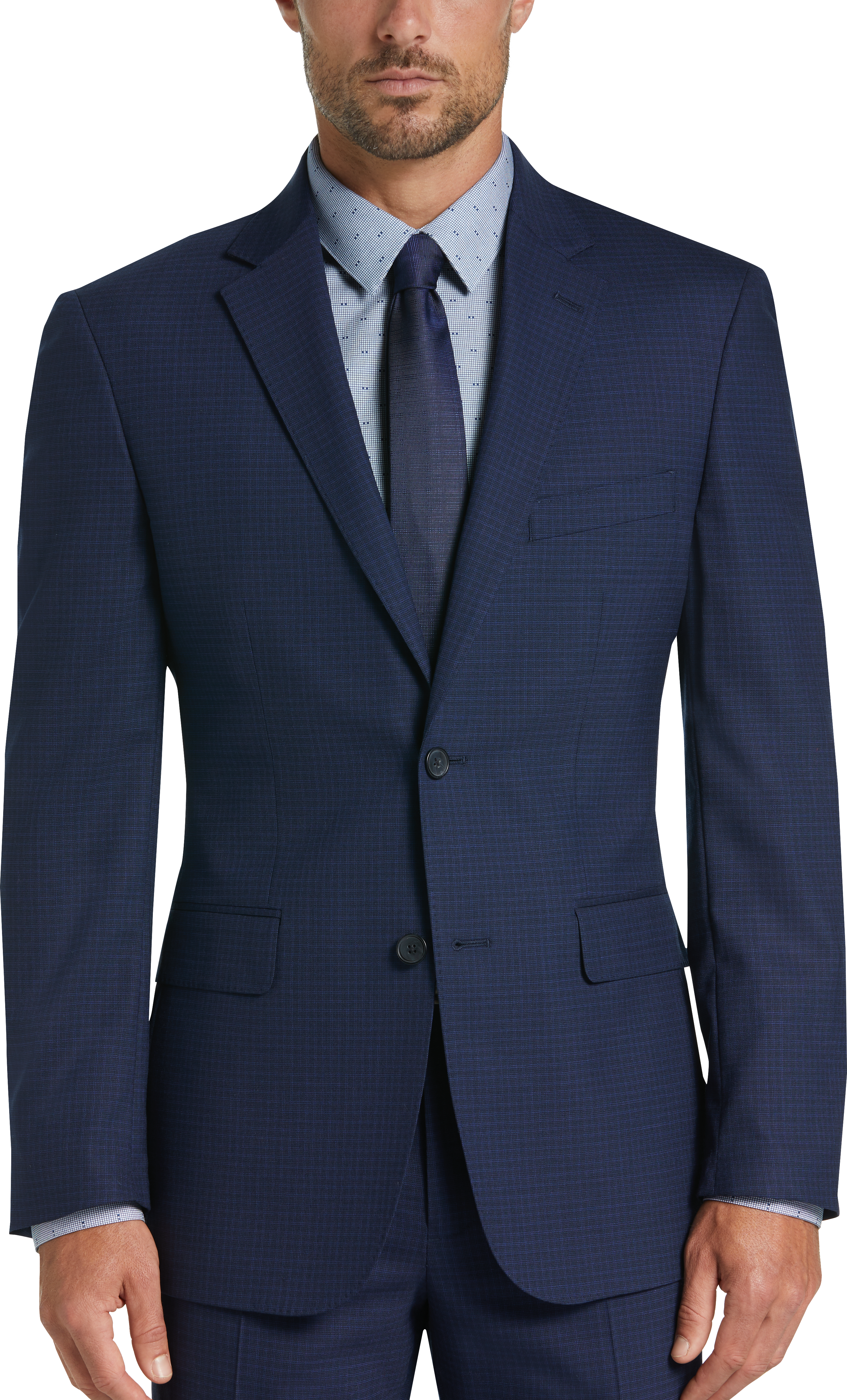 Awearness Kenneth Cole Blue Check Slim Fit Suit - Men's Sale | Men's ...