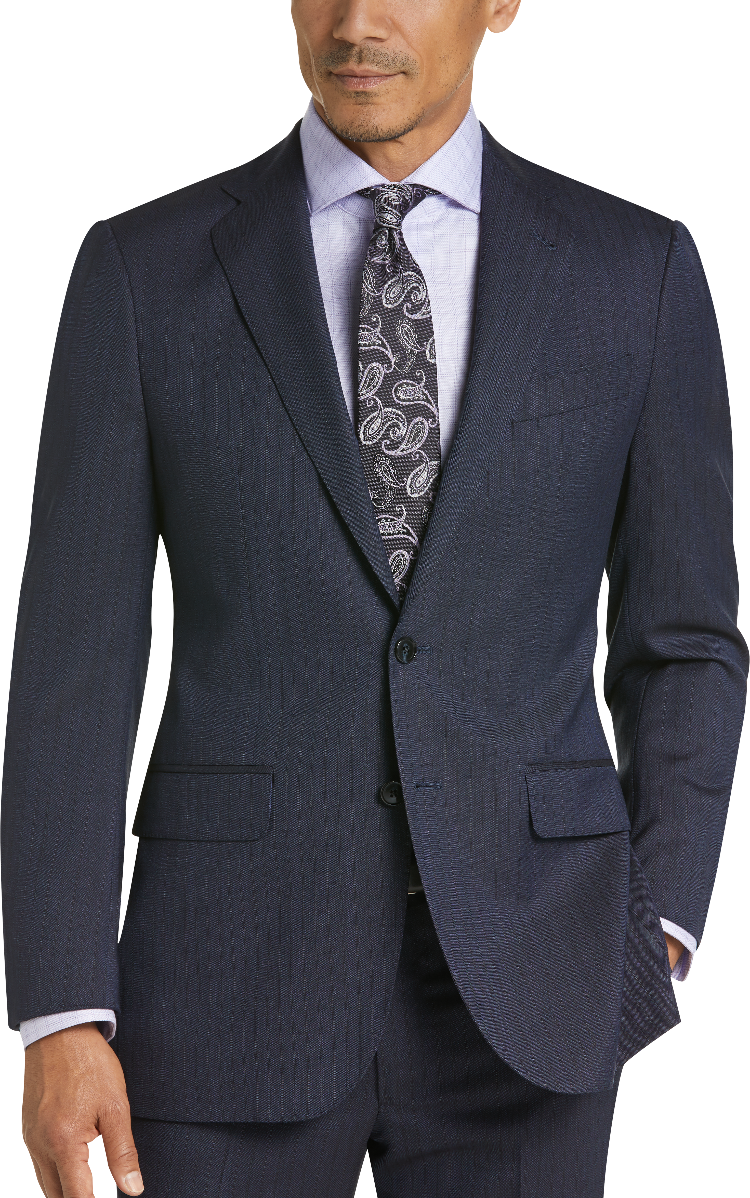 Joseph Abboud Dark Blue Stripe Modern Fit Suit - Men's Sale | Men's ...