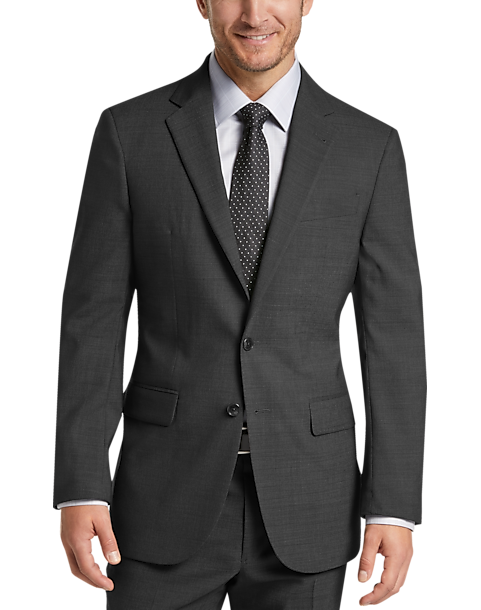 Joseph Abboud Charcoal Tic Modern Fit Suit Separates Coat - Men's Suits ...