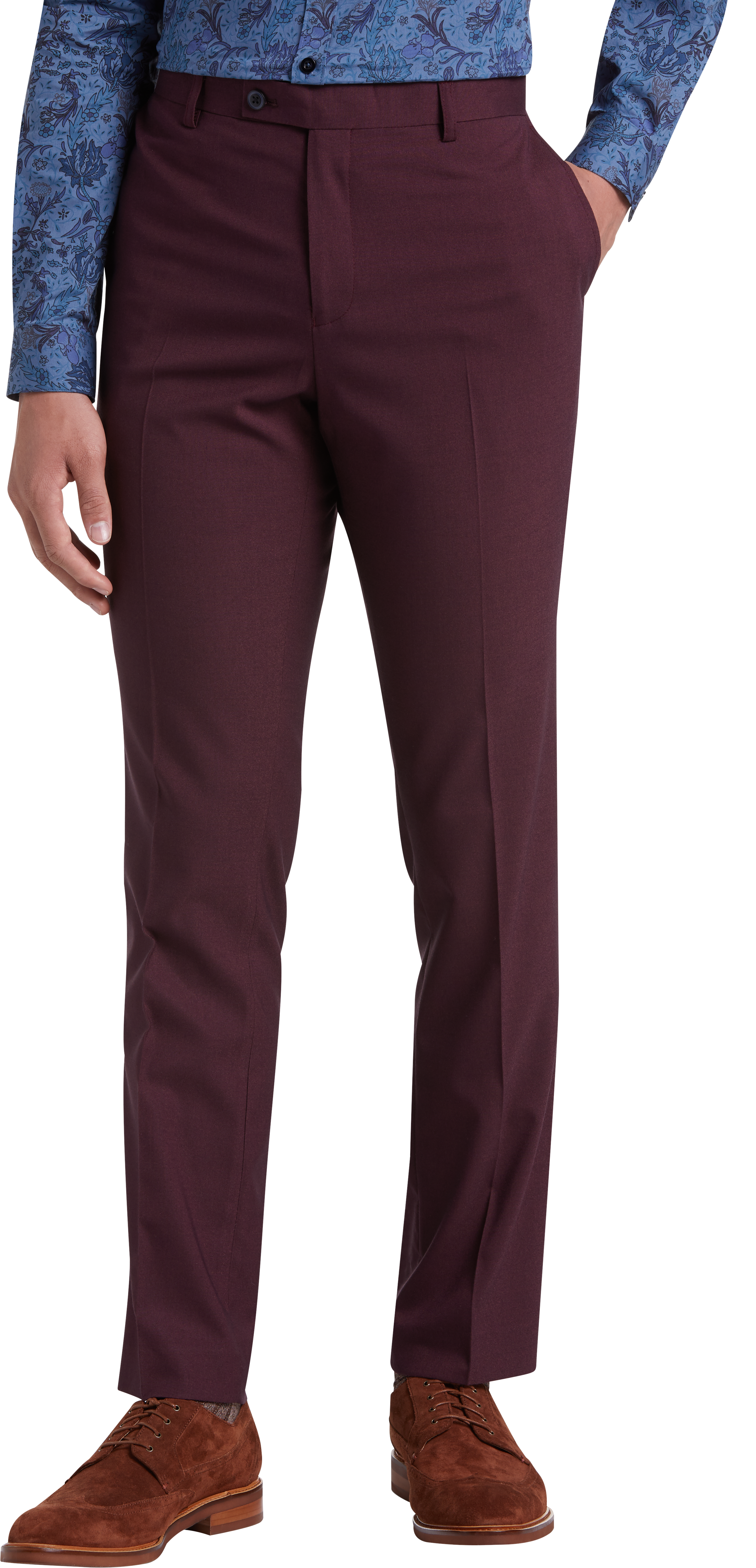 Paisley & Gray Slim Fit Suit Separates Pants, Dark Berry - Men's Suits ...
