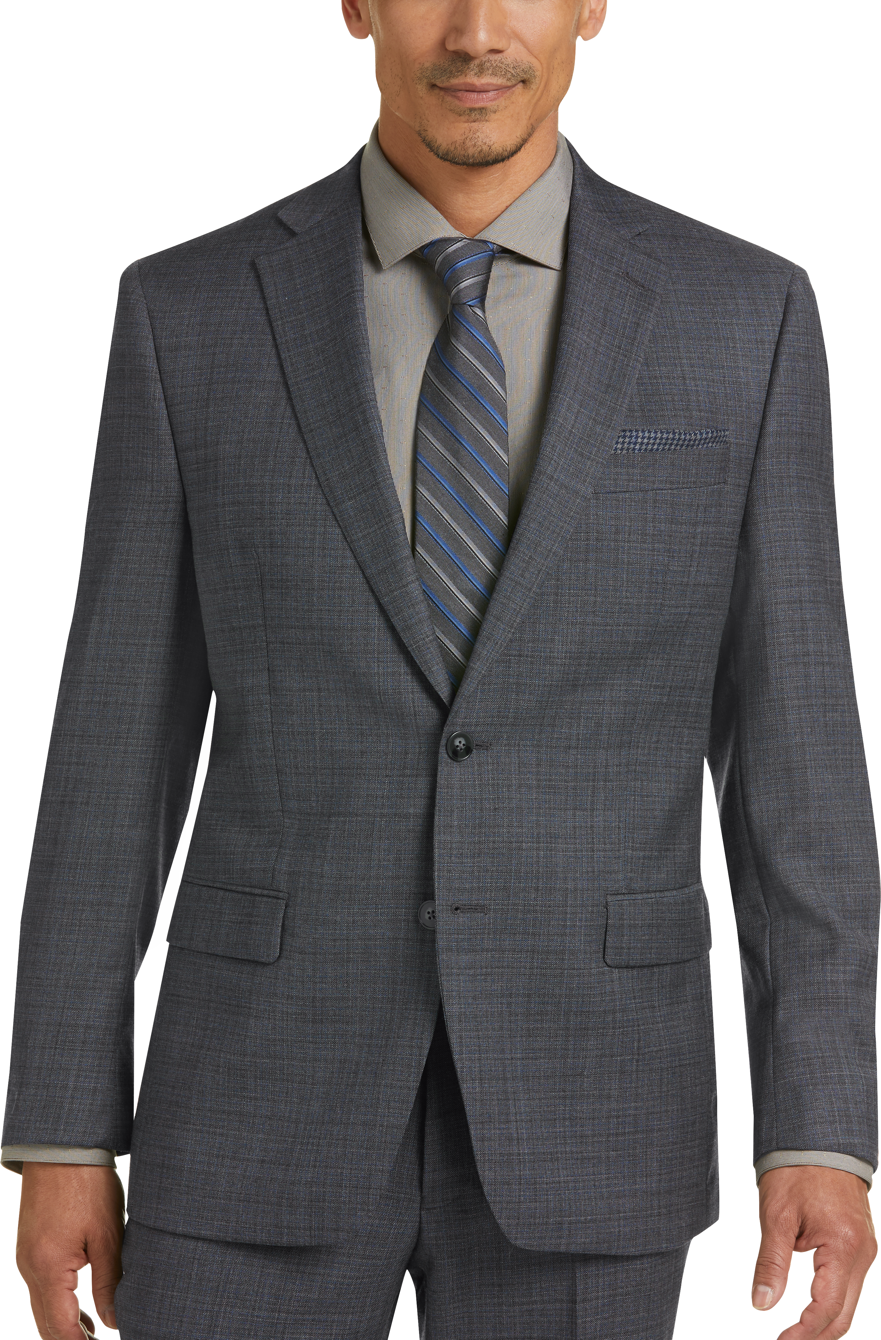 Calvin Klein Gray Check Modern Fit Suit - Men's Sale | Men's Wearhouse