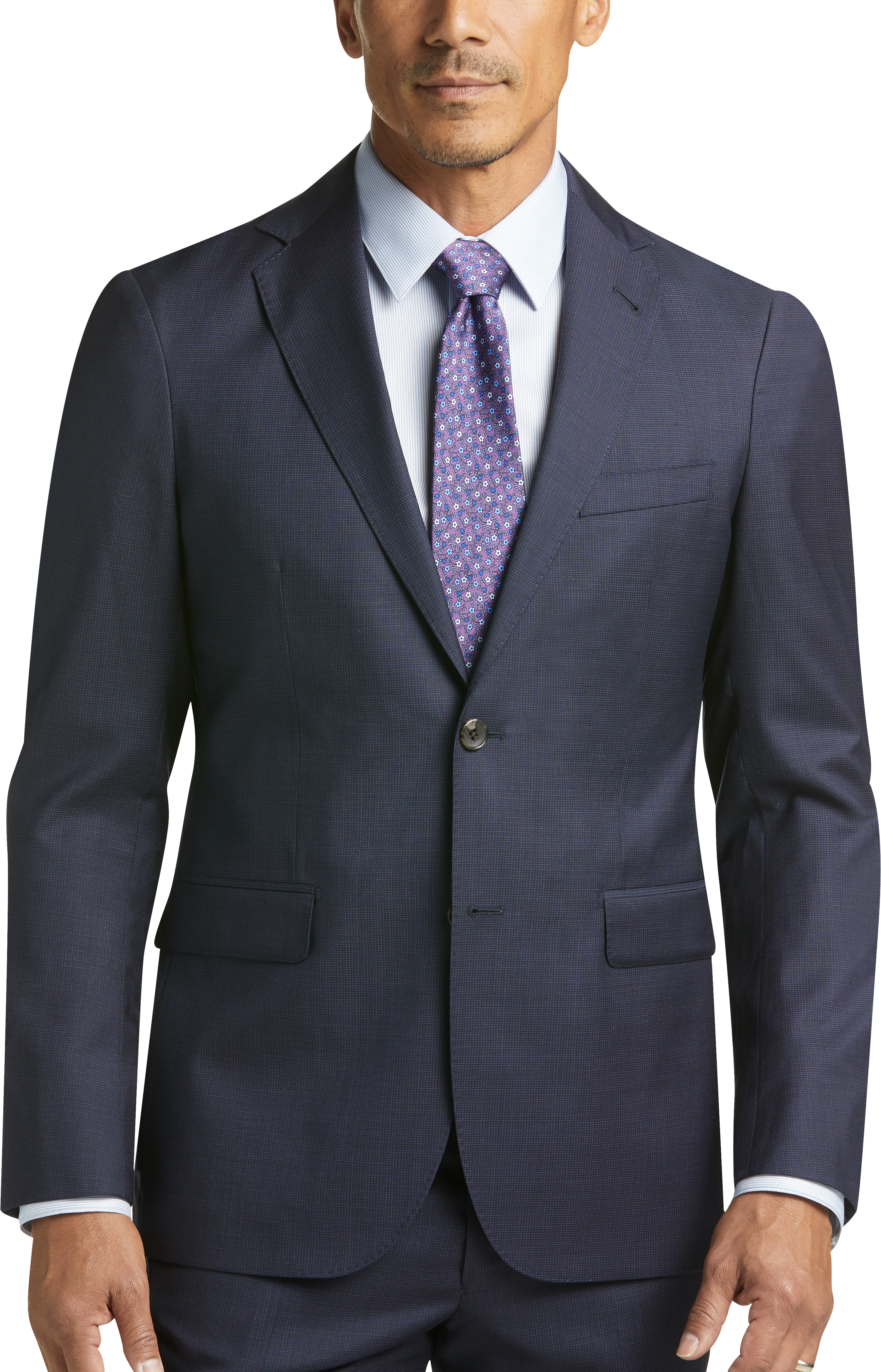 Strong Suit Navy Mini Check Extreme Slim Fit Suit Men S Suits Men S Wearhouse