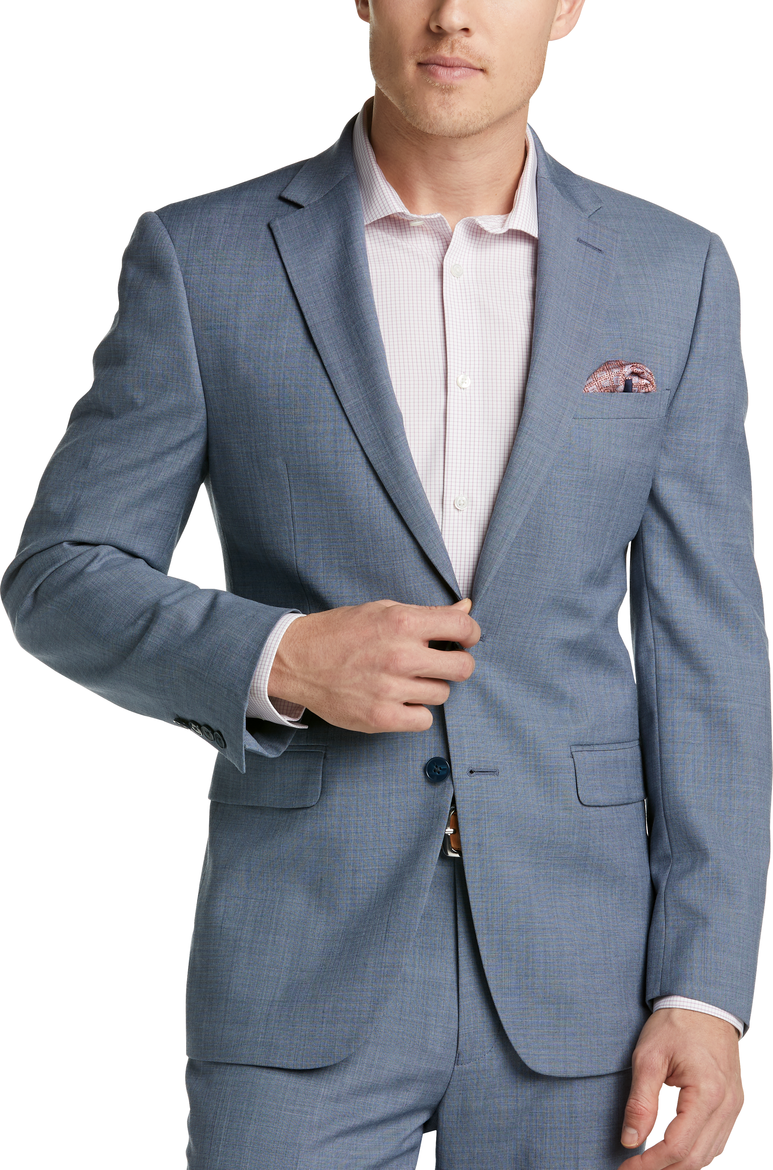 Calvin Klein X-Fit Light Blue Sharkskin Slim Fit Suit - Men's Suits | Men's  Wearhouse