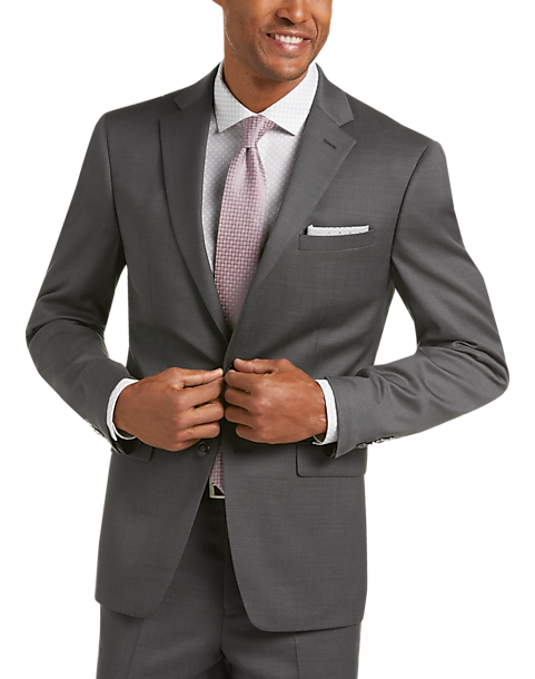 Calvin Klein X-Fit Gray Pindot Slim Fit Suit Separates Coat
