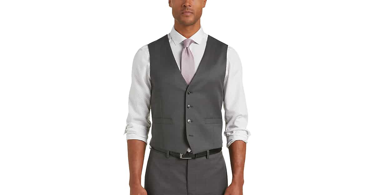 Calvin Klein Gray Pindot Slim Fit Suit Separates Vest - Men's Big & Tall |  Men's Wearhouse