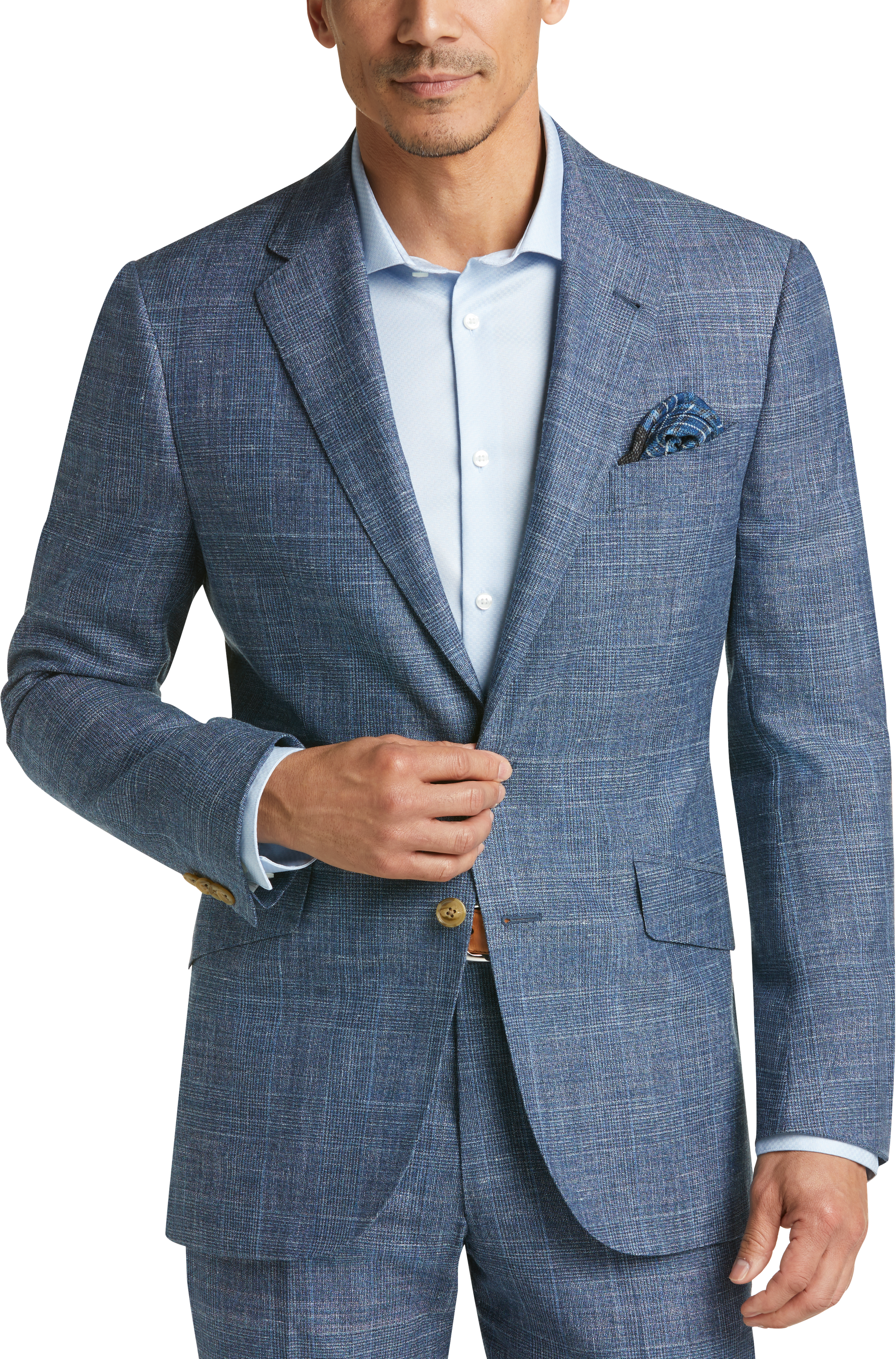 Joseph Abboud Limited Edition Blue Plaid Slim Fit Suit - Men's Sale ...
