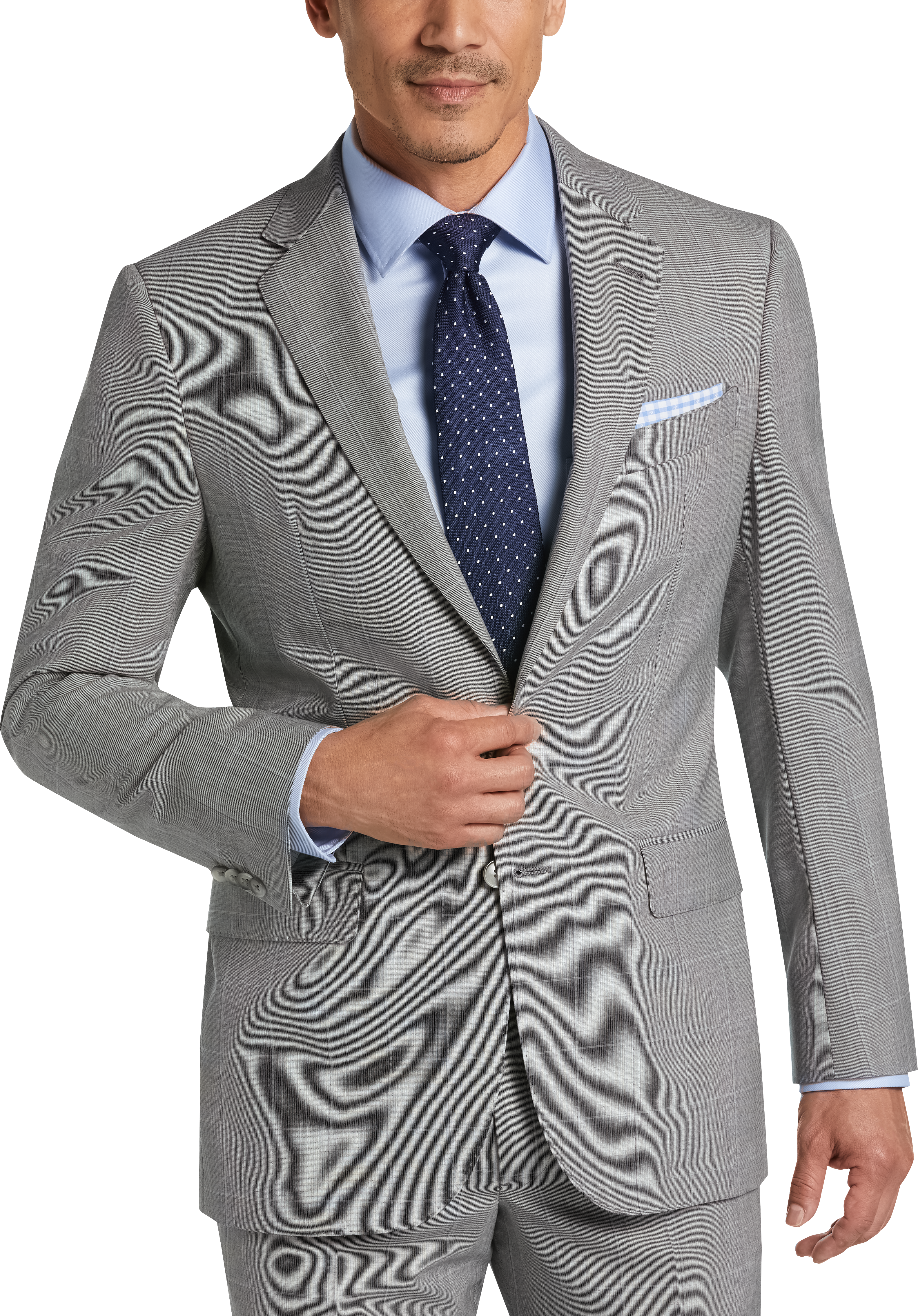 Joseph Abboud Heritage Gray Windowpane Modern Fit Suit - Men's Sale ...