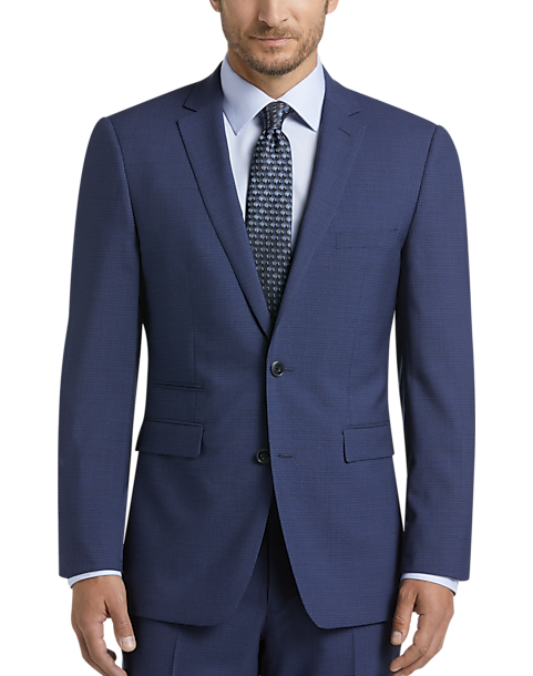 Vince Camuto Mens Slim Fit 100% Wool Birdseye Suit 