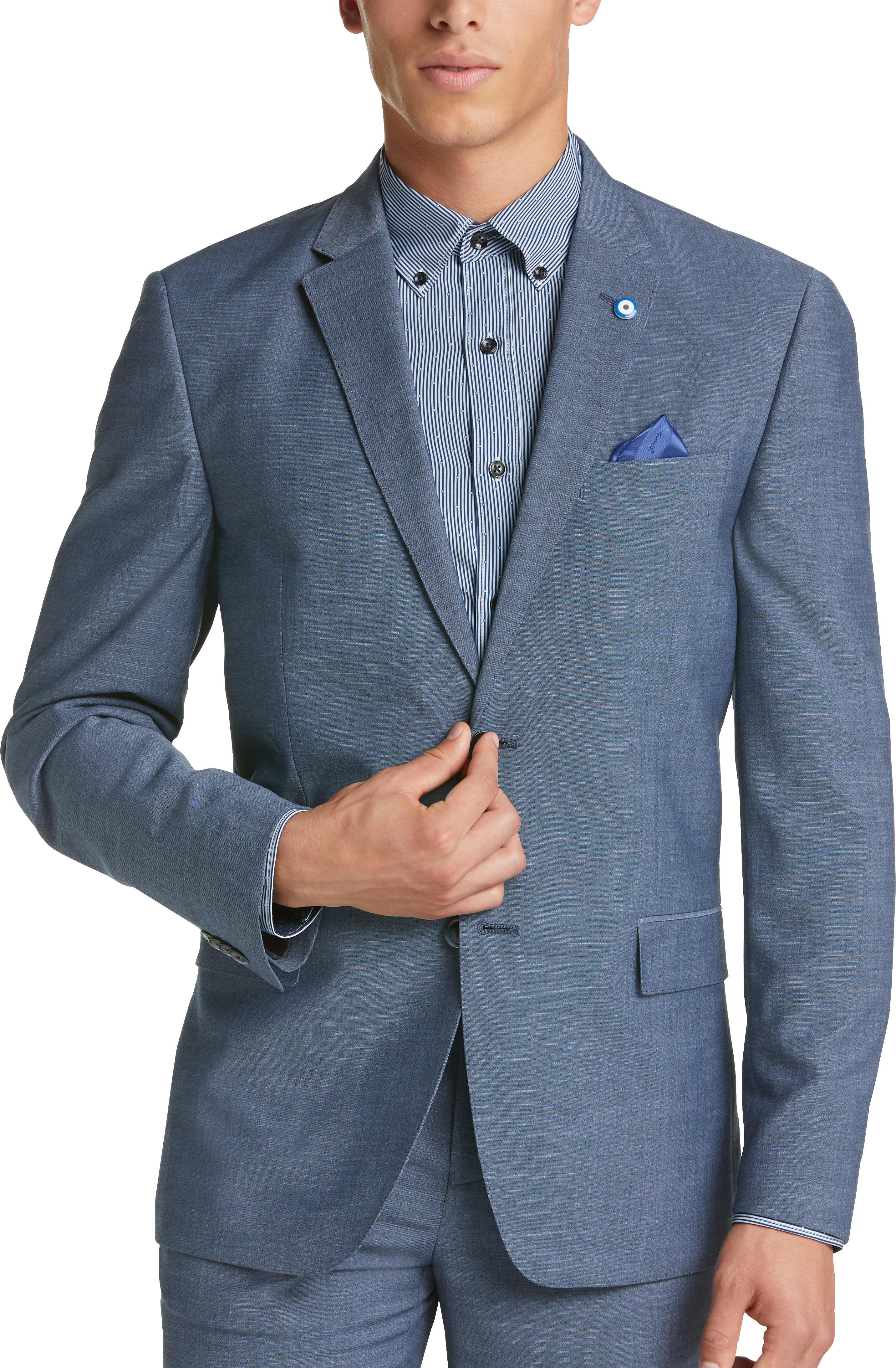 tommy hilfiger blue sharkskin suit