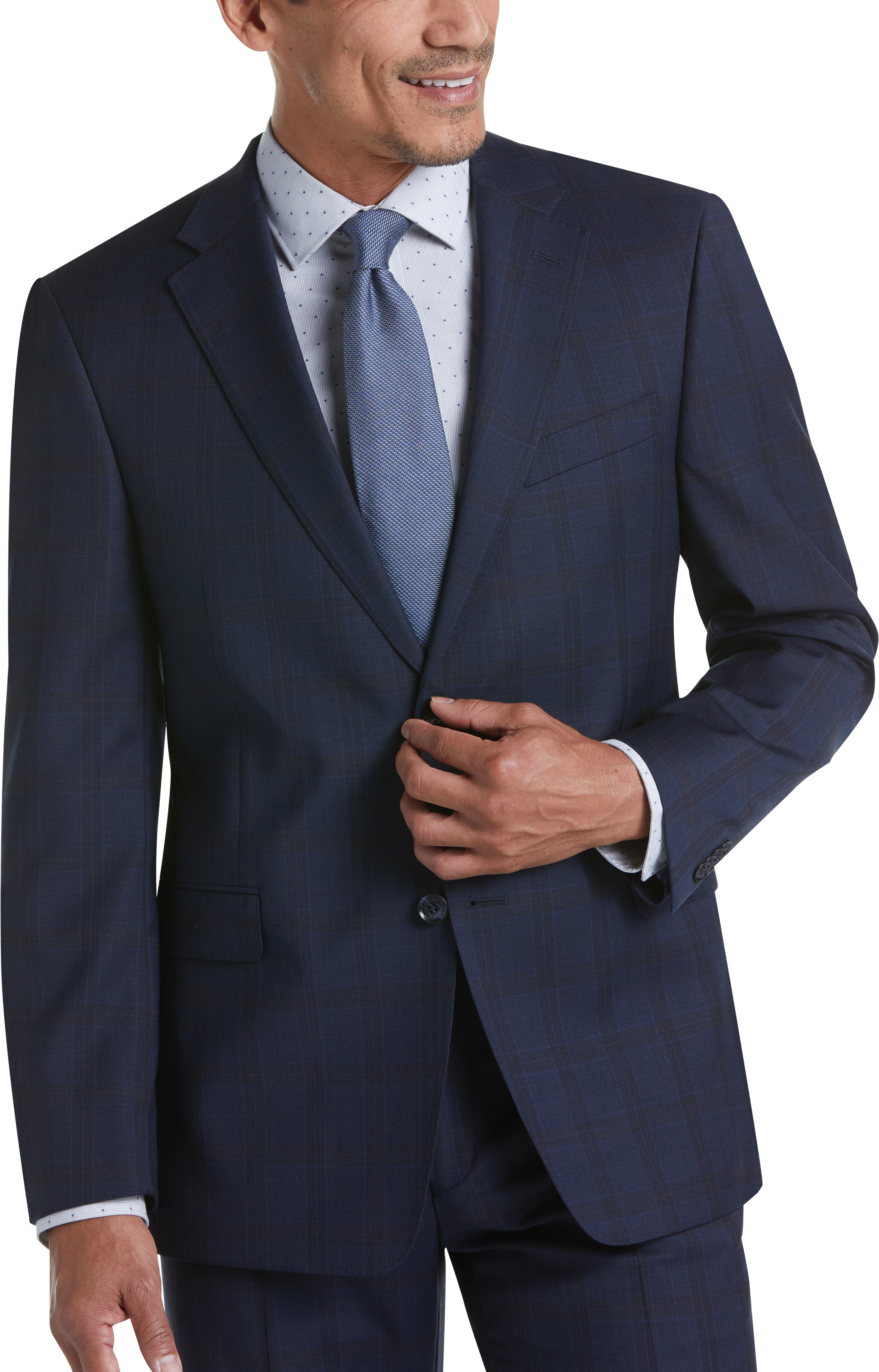 tommy hilfiger blue plaid suit