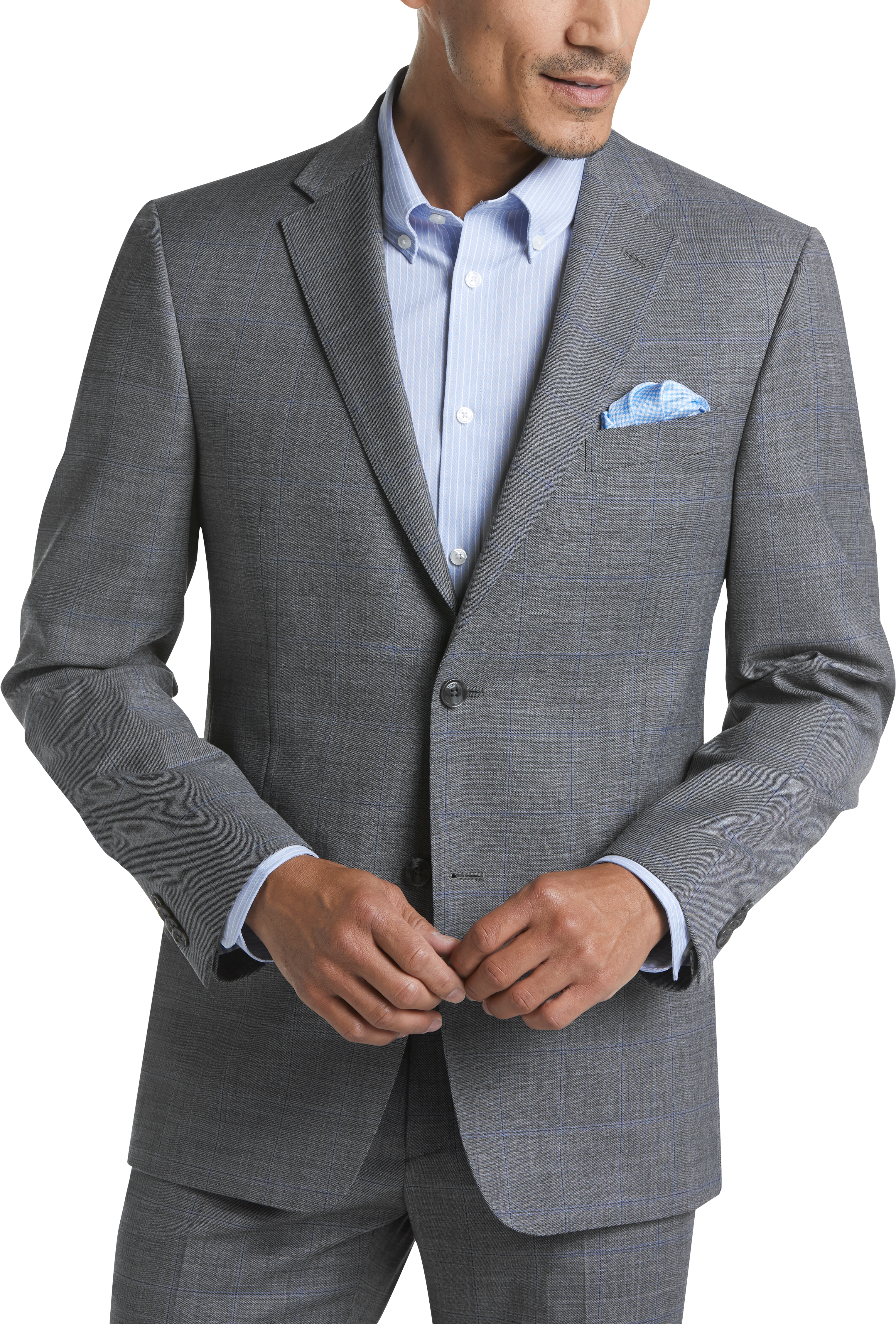 gray windowpane blazer