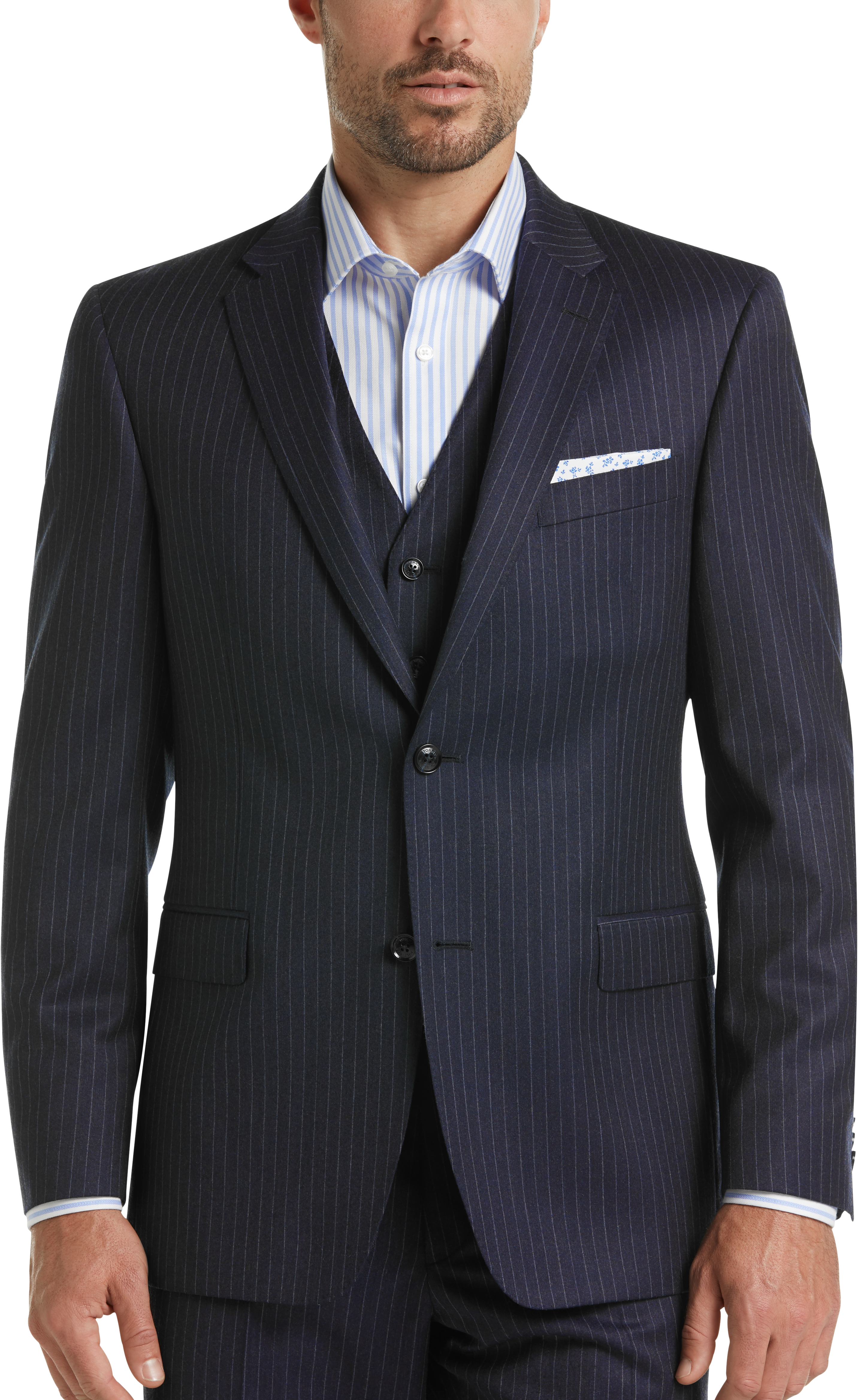 Tommy Hilfiger Navy Stripe Slim Fit Vested Suit - Men's Sale | Men's ...