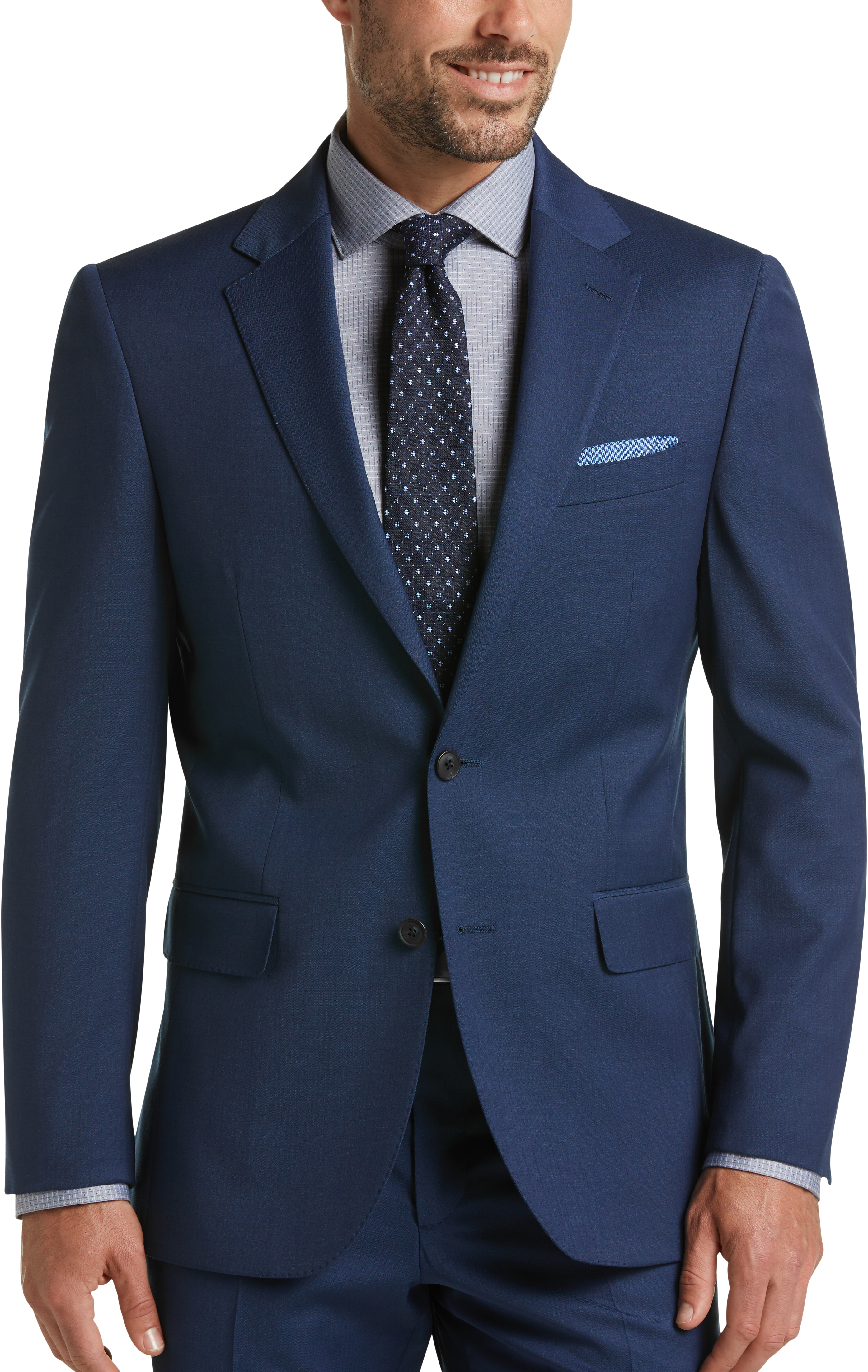 JOE Joseph Abboud Blue Herringbone Slim Fit Suit - Men's Sale | Men's ...