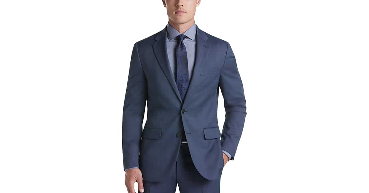 JOE Joseph Abboud Blue Tic Wool Blend Slim Fit Washable Suit - Men's ...