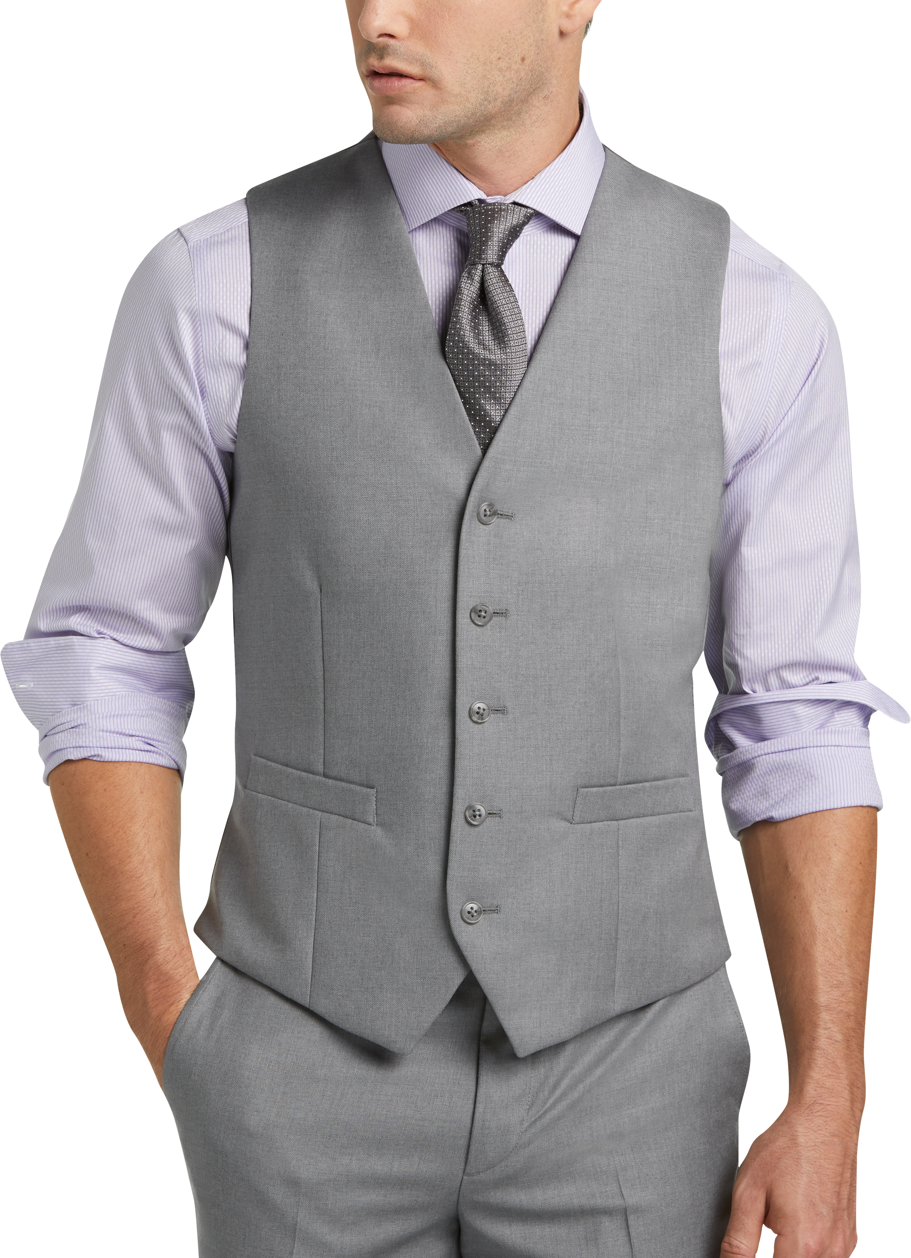 JOE Joseph Abboud Light Gray Slim Fit Suit Separates Vest - Men's Suits ...