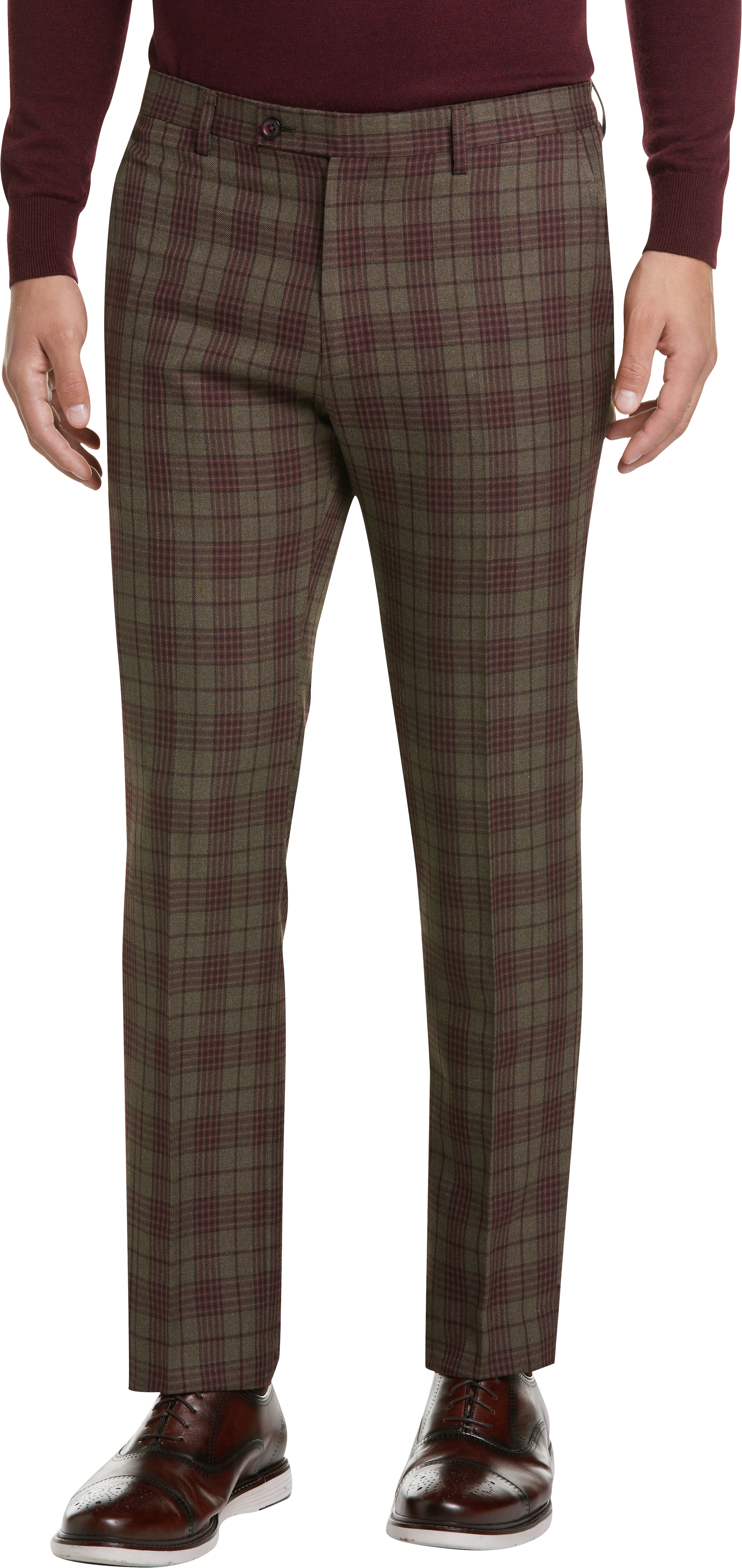 mens brown plaid dress pants