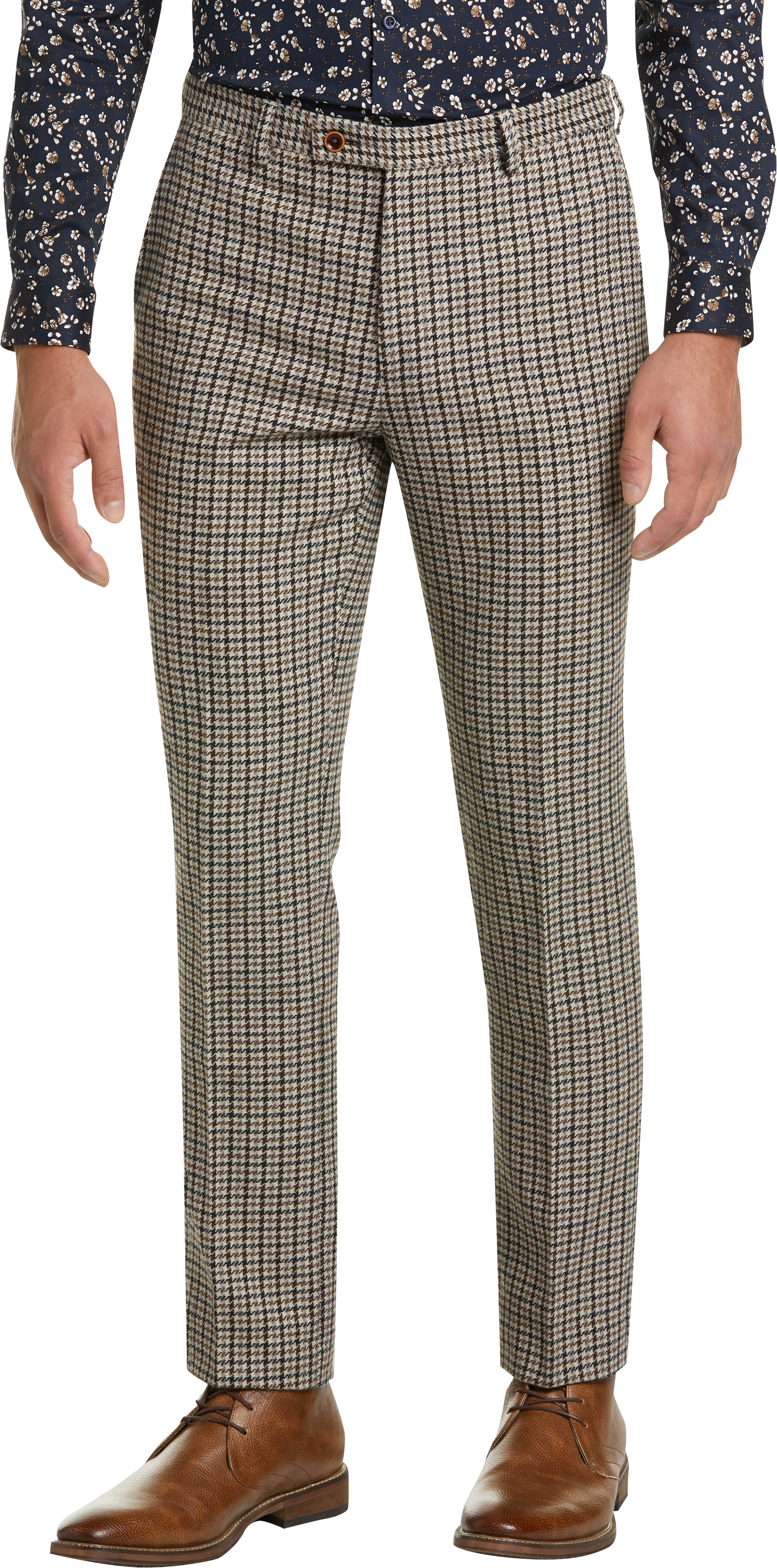Paisley & Gray Slim Fit Suit Separates Pants, Gray & Brown Houndstooth ...