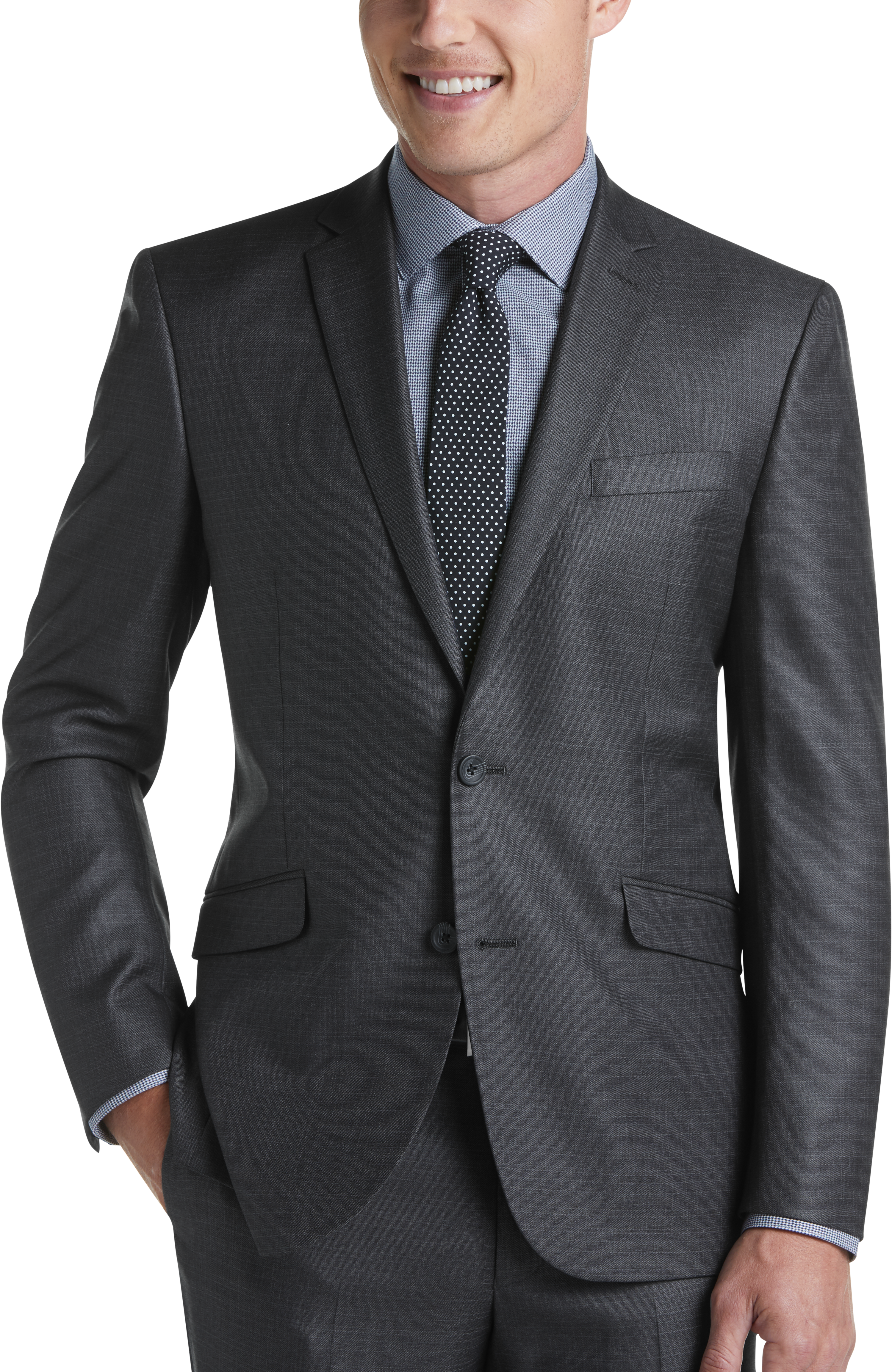 Kenneth Cole Reaction TECHNI-COLE Charcoal Slim Fit Suit - Men's Suits ...