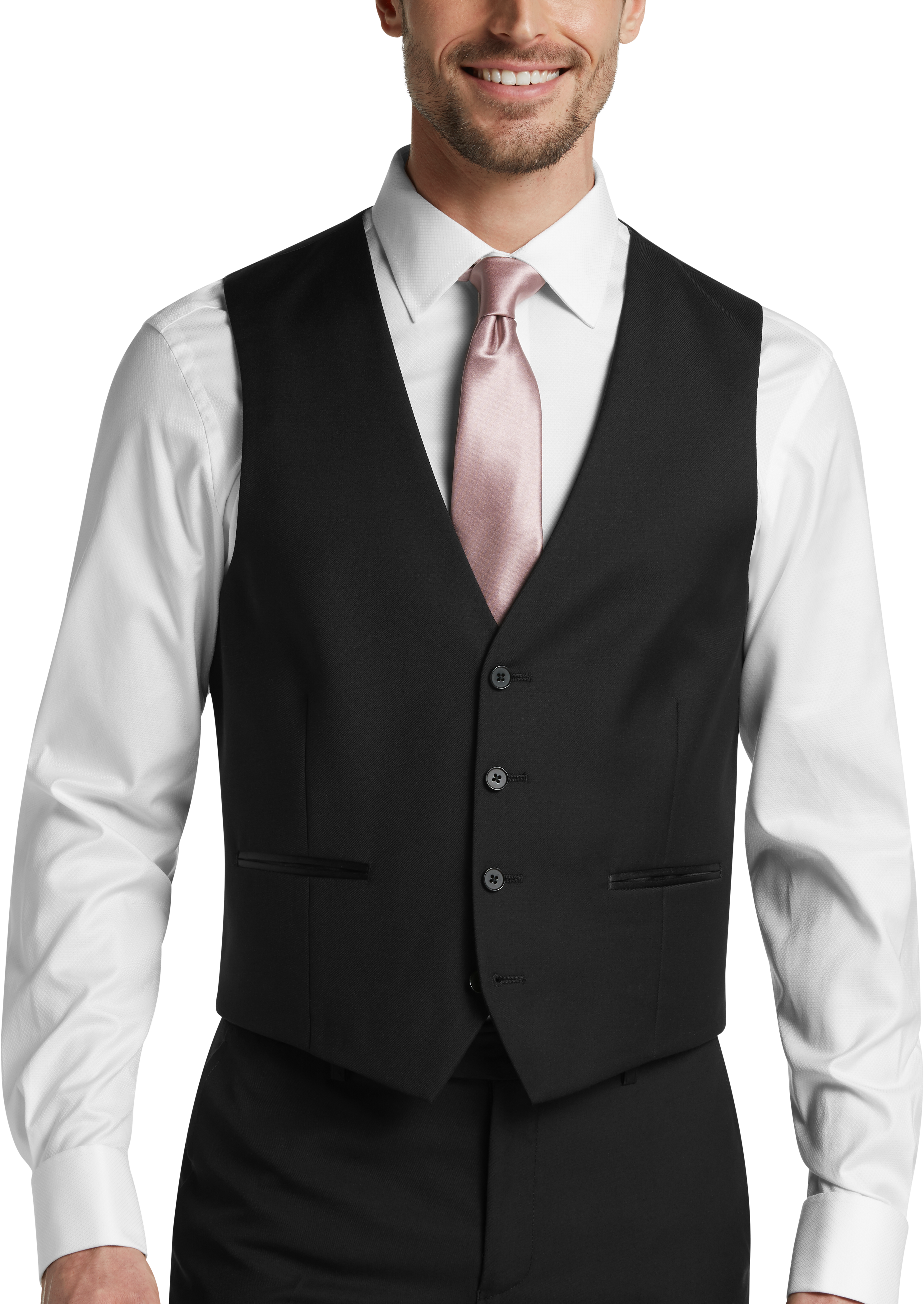 Calvin Klein Slim Fit Suit Separates Tuxedo Vest, Black - Mens Suits - Men's Wearhouse