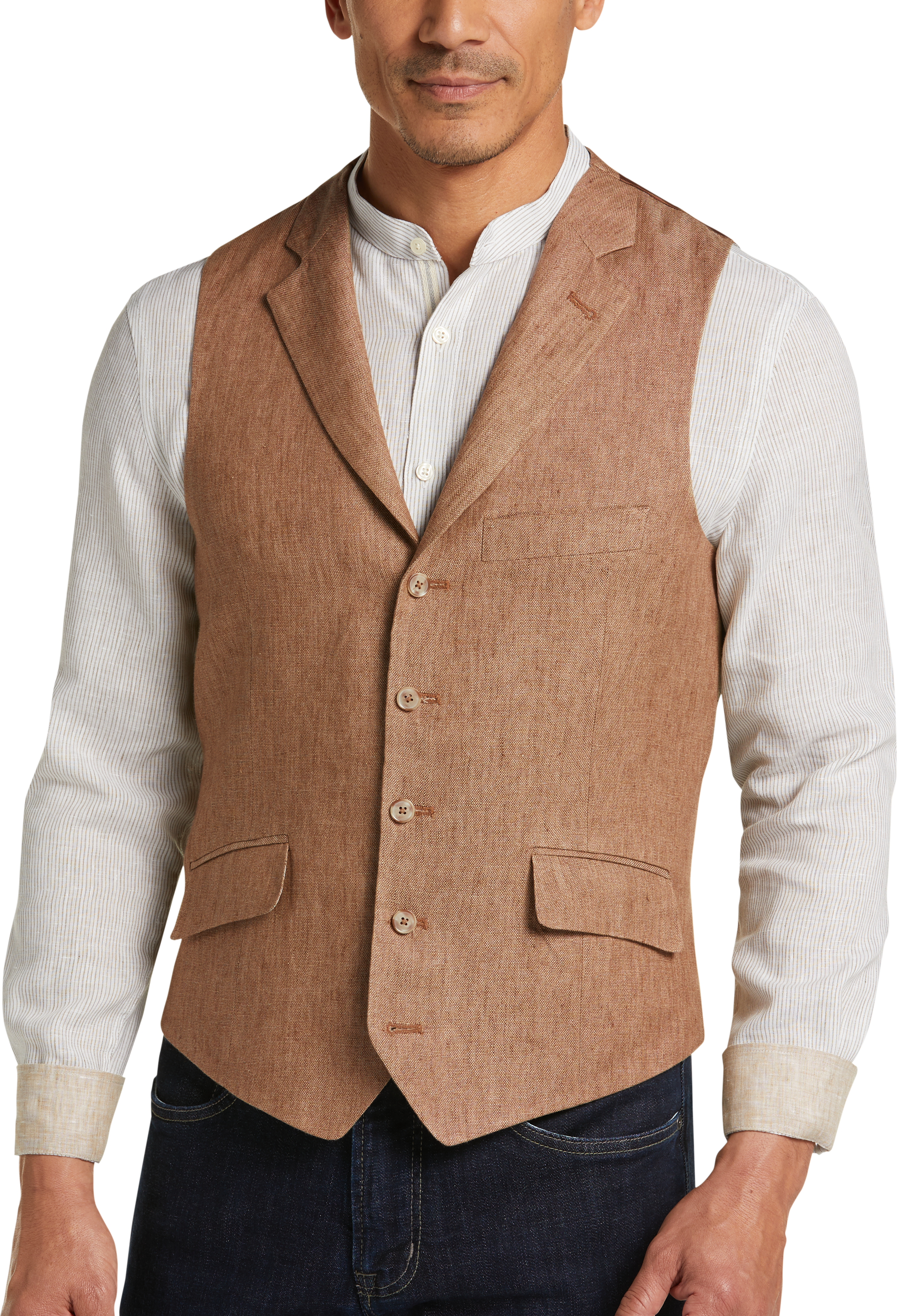 Joseph Abboud Tan Rust Modern Fit Suit Separates Vest - Men's Sale ...