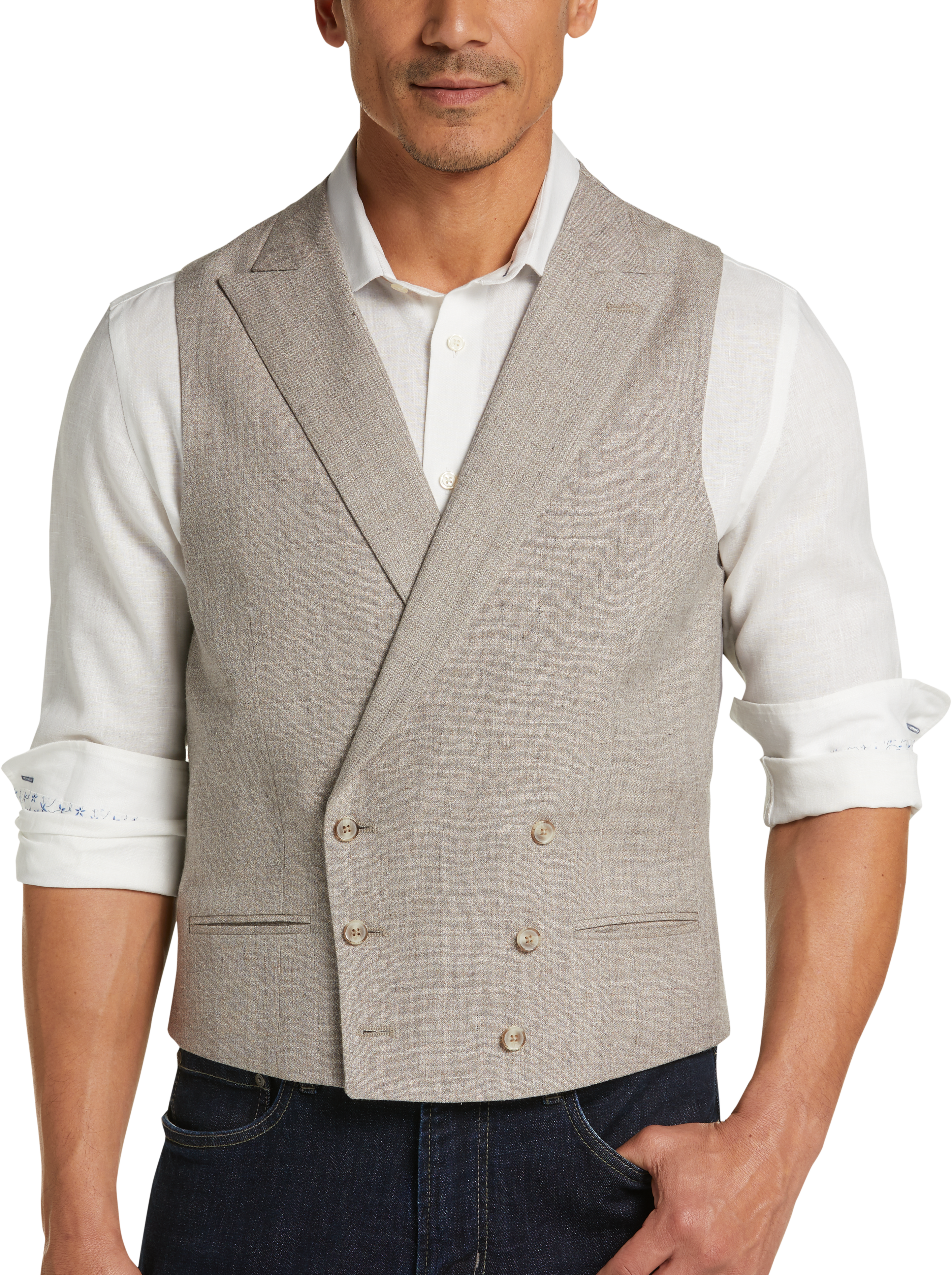 Joseph Abboud Taupe Modern Fit Suit Separates Vest - Men's Sale | Men's ...