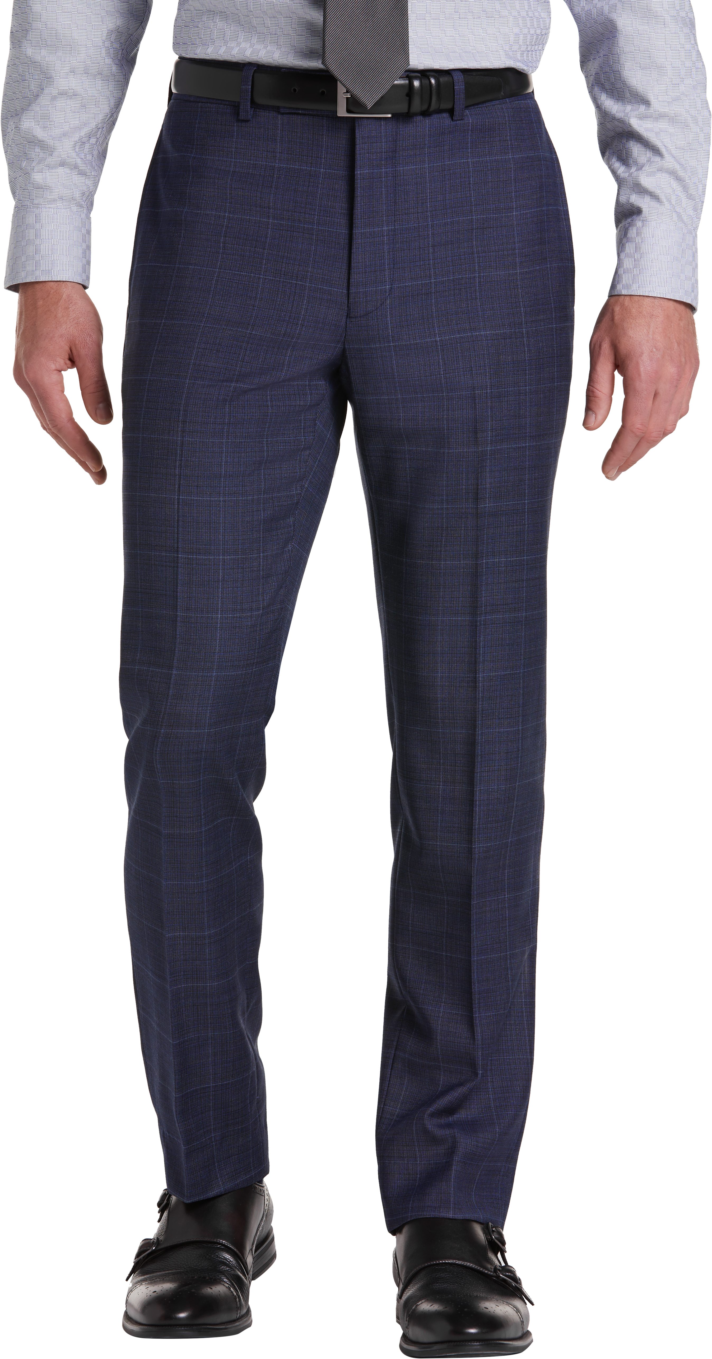 Calvin Klein X-Fit Slim Fit Suit Separates Pants, Blue Windowpane - Men's  Suits | Men's Wearhouse