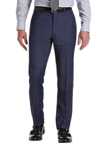 Calvin Klein X-Fit Slim Fit Suit Separates Pants, Blue Windowpane - Men's  Suits | Men's Wearhouse