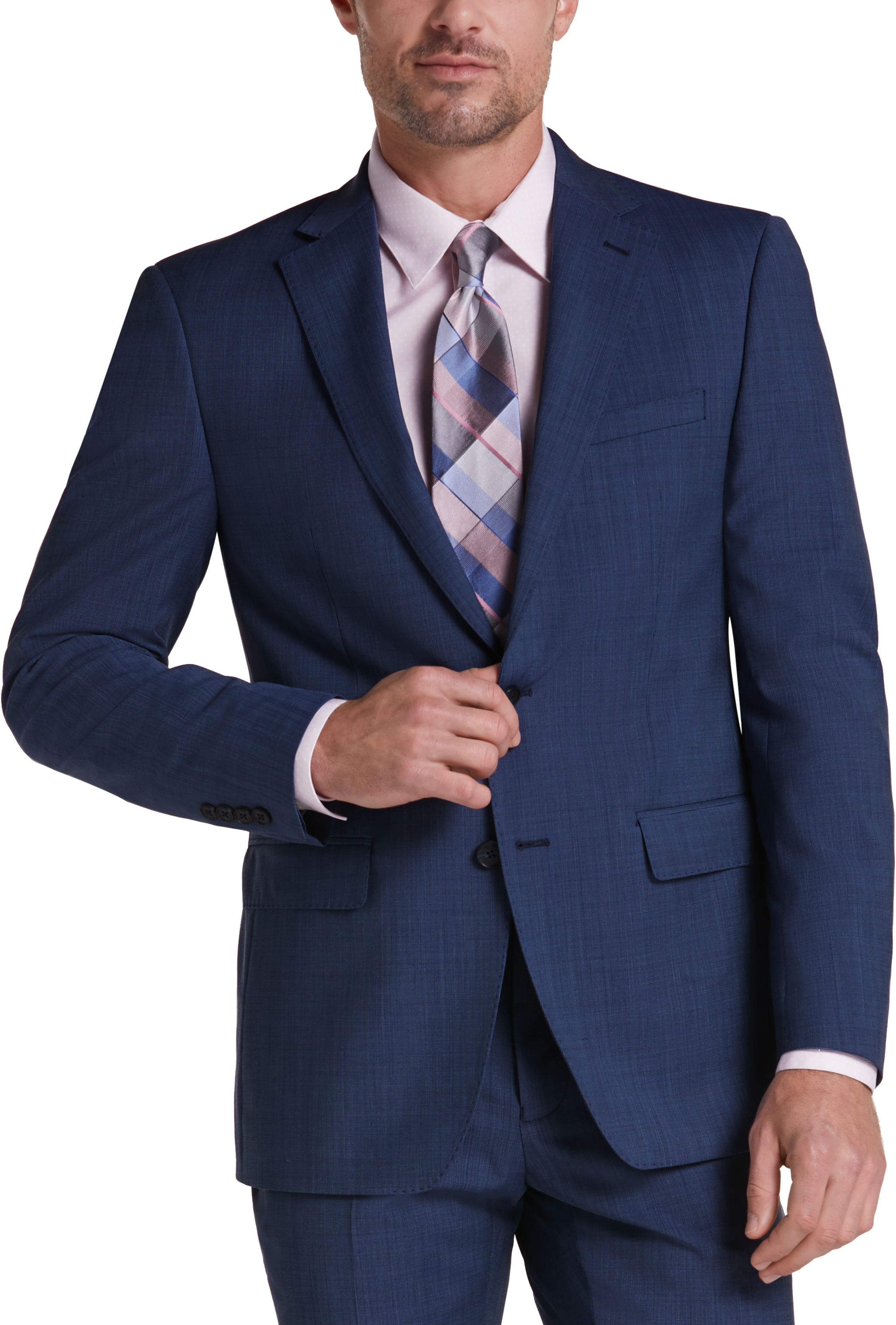 Calvin Klein Blue Tic Slim Fit Suit - Men's Sale | Men's Wearhouse