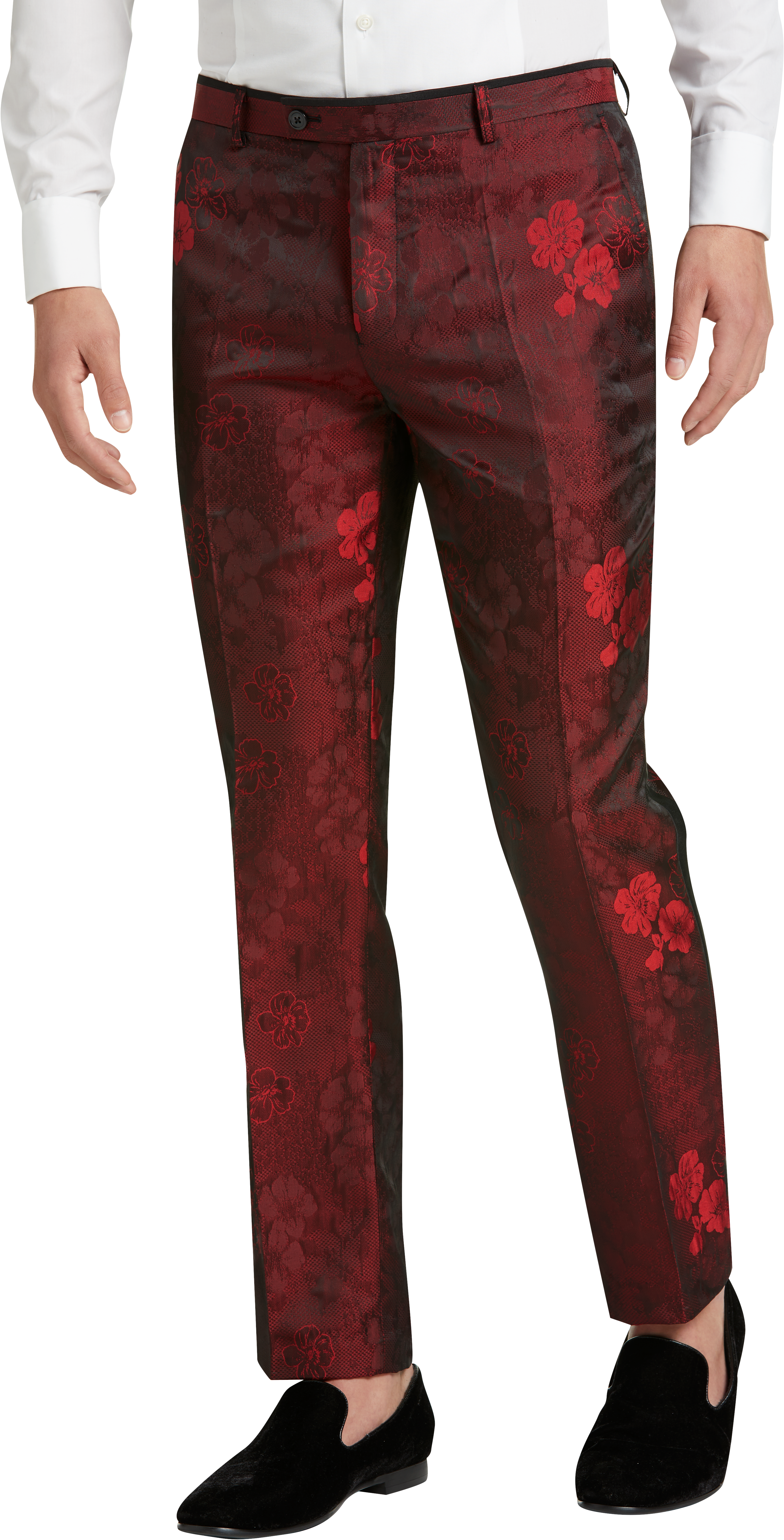 Paisley & Gray Slim Fit Suit Separates Formal Pants, Red Floral ...