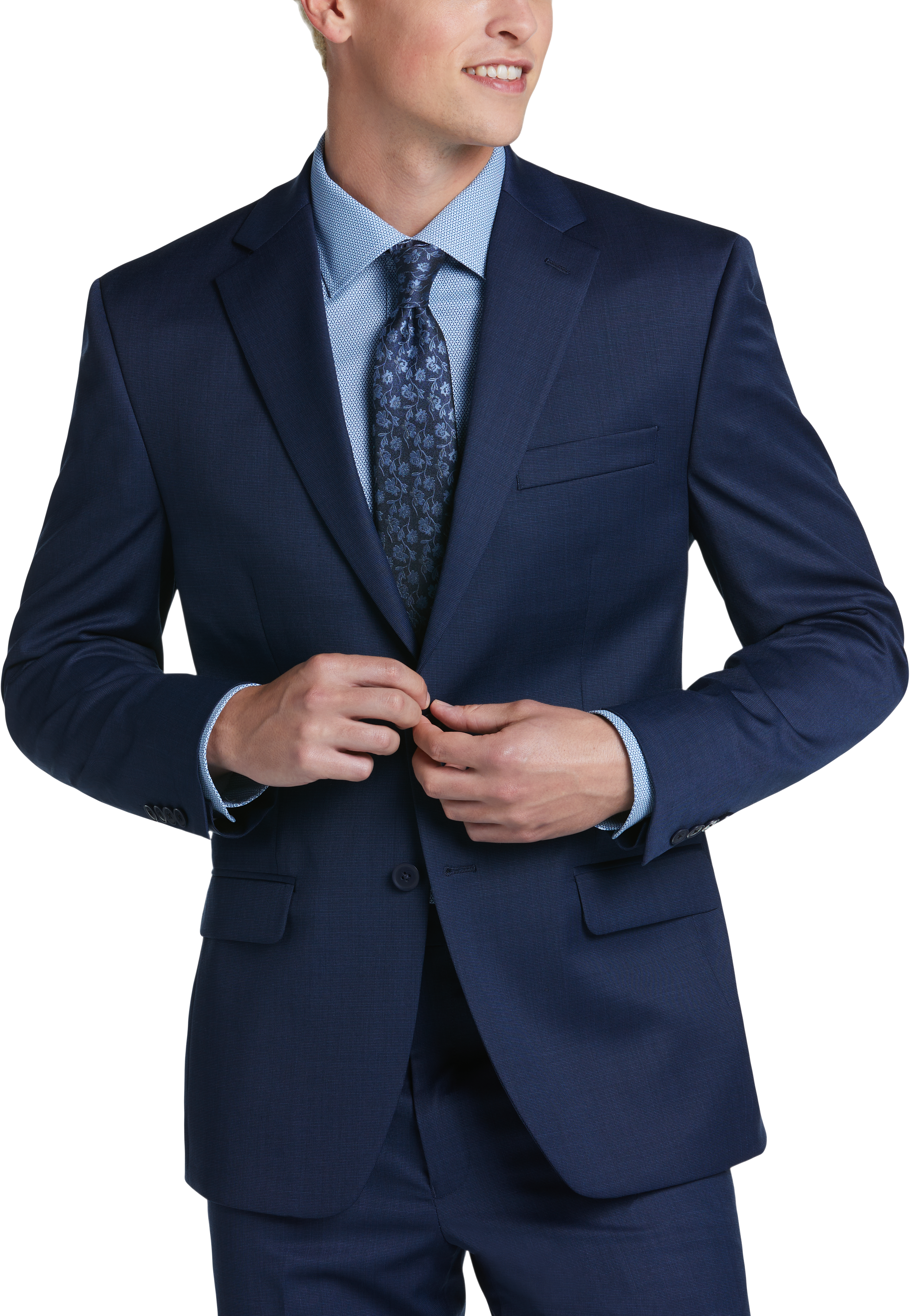 Michael Strahan Postman Blue Classic Fit Suit