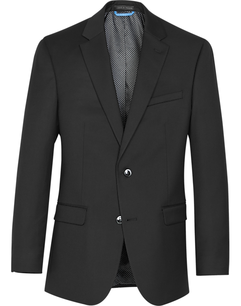 Men's Modern Slim Fit 2 Button Suit Jacket Black Closeout 