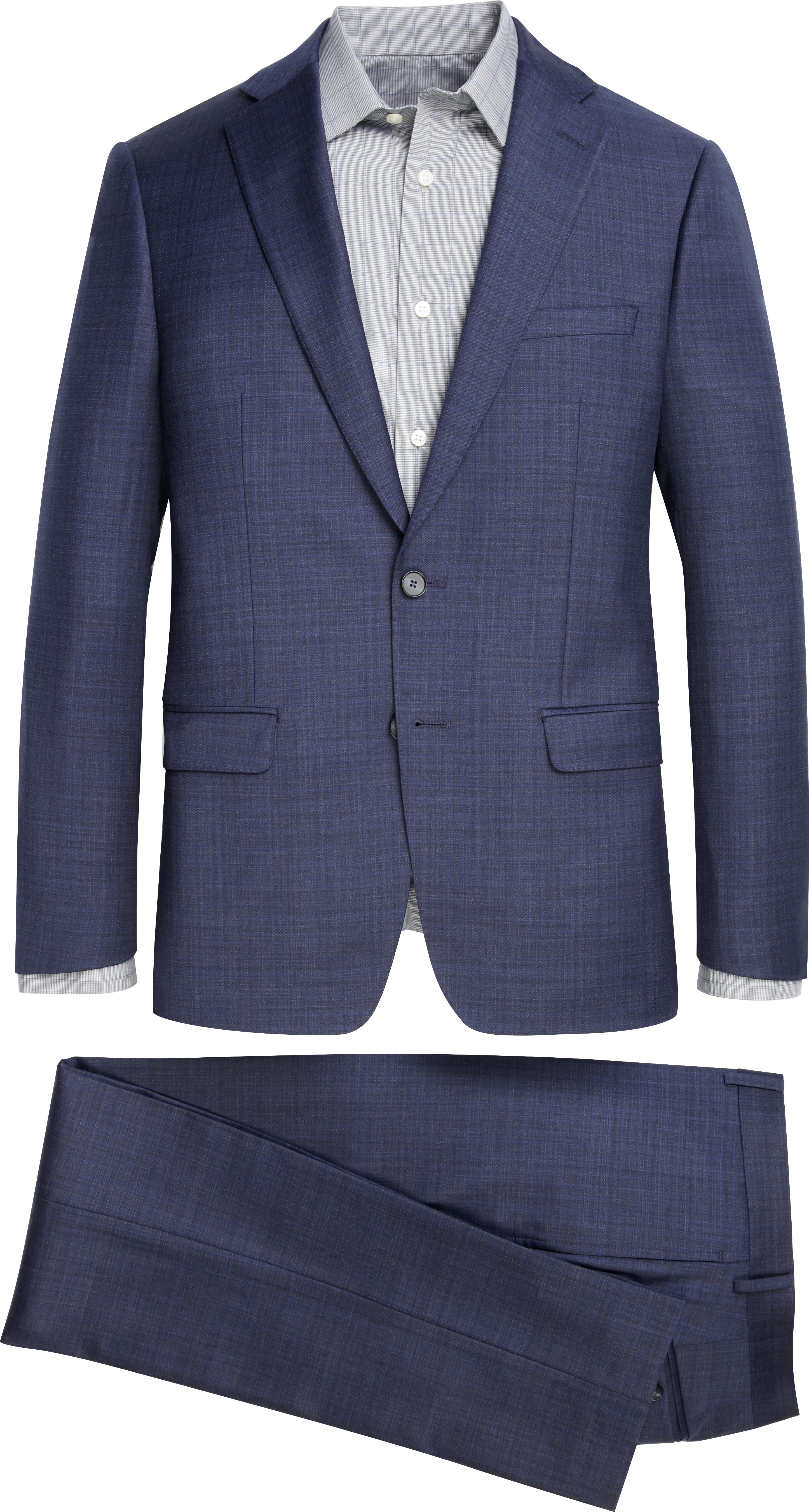 Calvin Klein X-Fit Blue Plaid Slim Fit Suit - Men's Sale | Men's Wearhouse