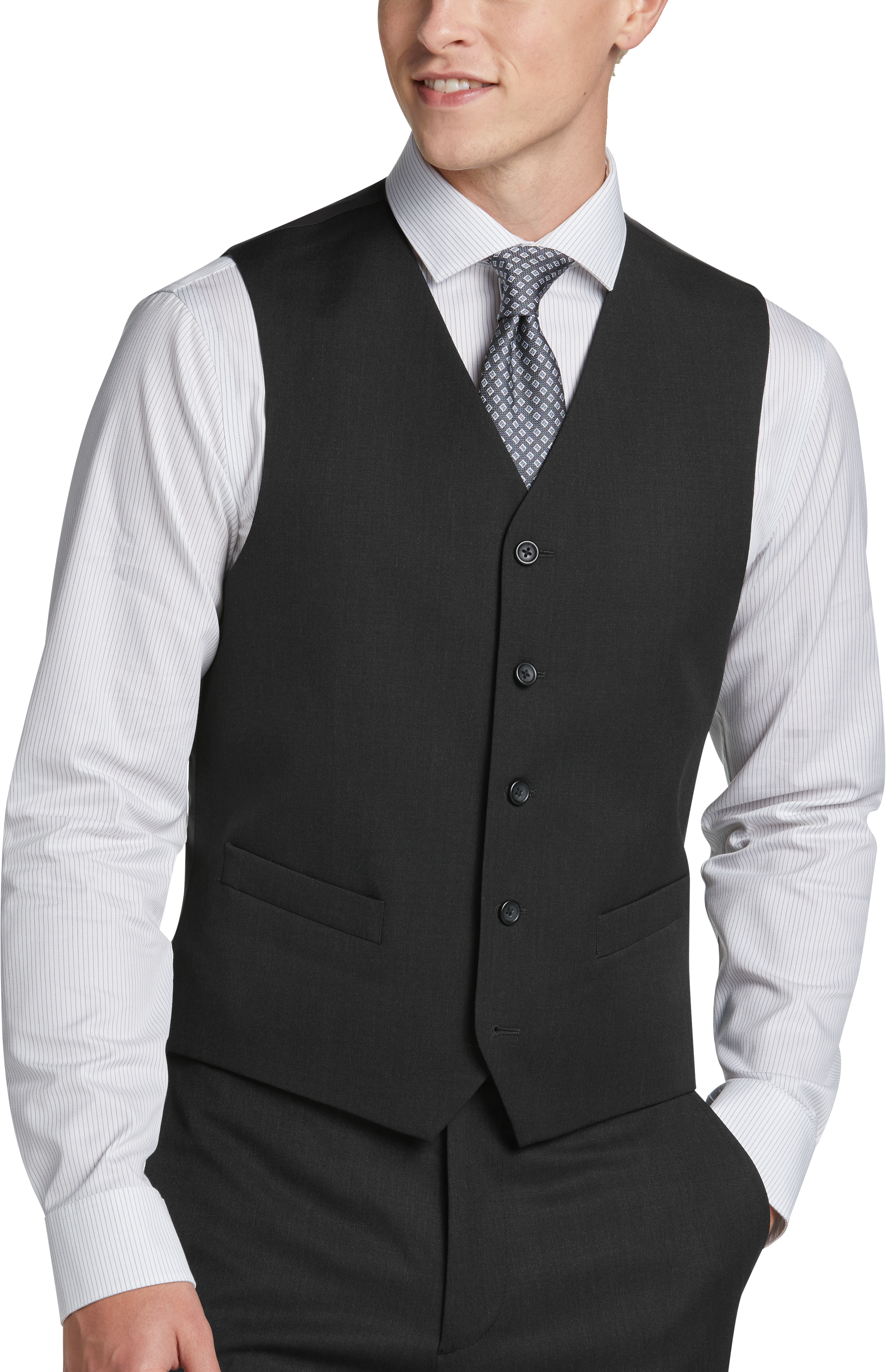 Pronto Uomo Platinum Suit Separates Vest, Charcoal Gray - Men's Suits ...