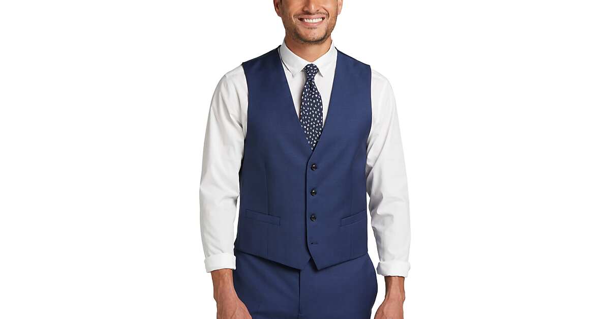 Calvin Klein X-Fit Slim Fit Suit Separates Vest, Blue - Men's Suits | Men's  Wearhouse