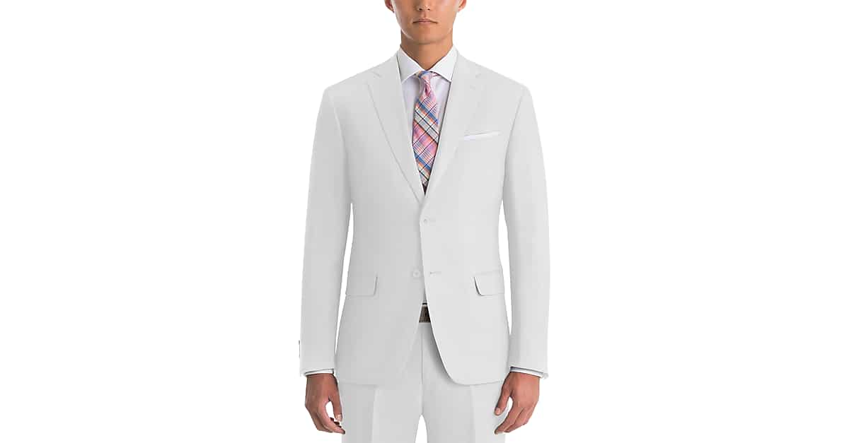 Lauren By Ralph Lauren White Classic Fit Linen Suit Separates - Men's Suits  | Men's Wearhouse